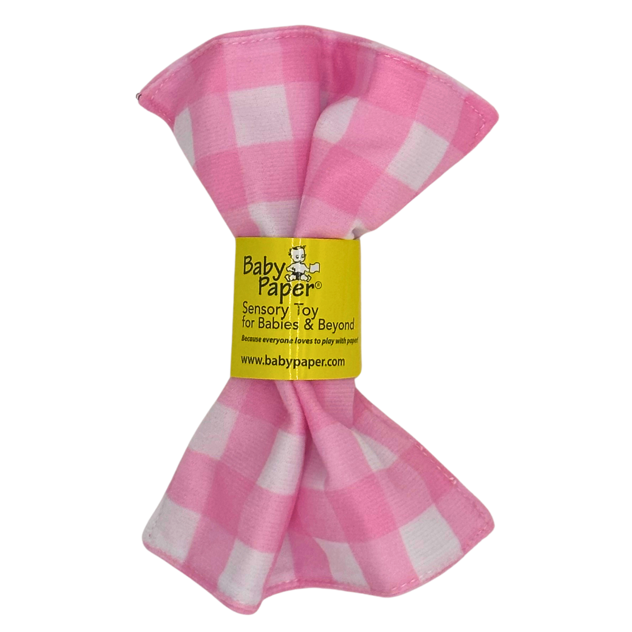 BABY PAPER - Baby Paper Crinkle Sensory Toy – Gingham Pink