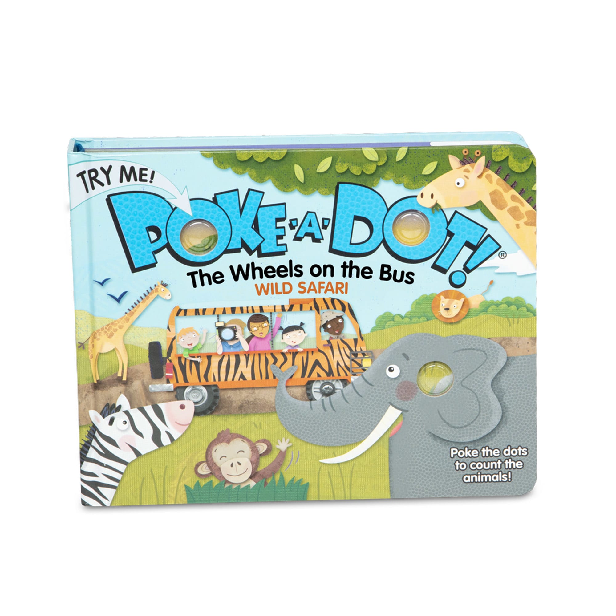 Melissa & Doug Poke-A-Dot Board Book - Wheels on the Bus Wild Safari