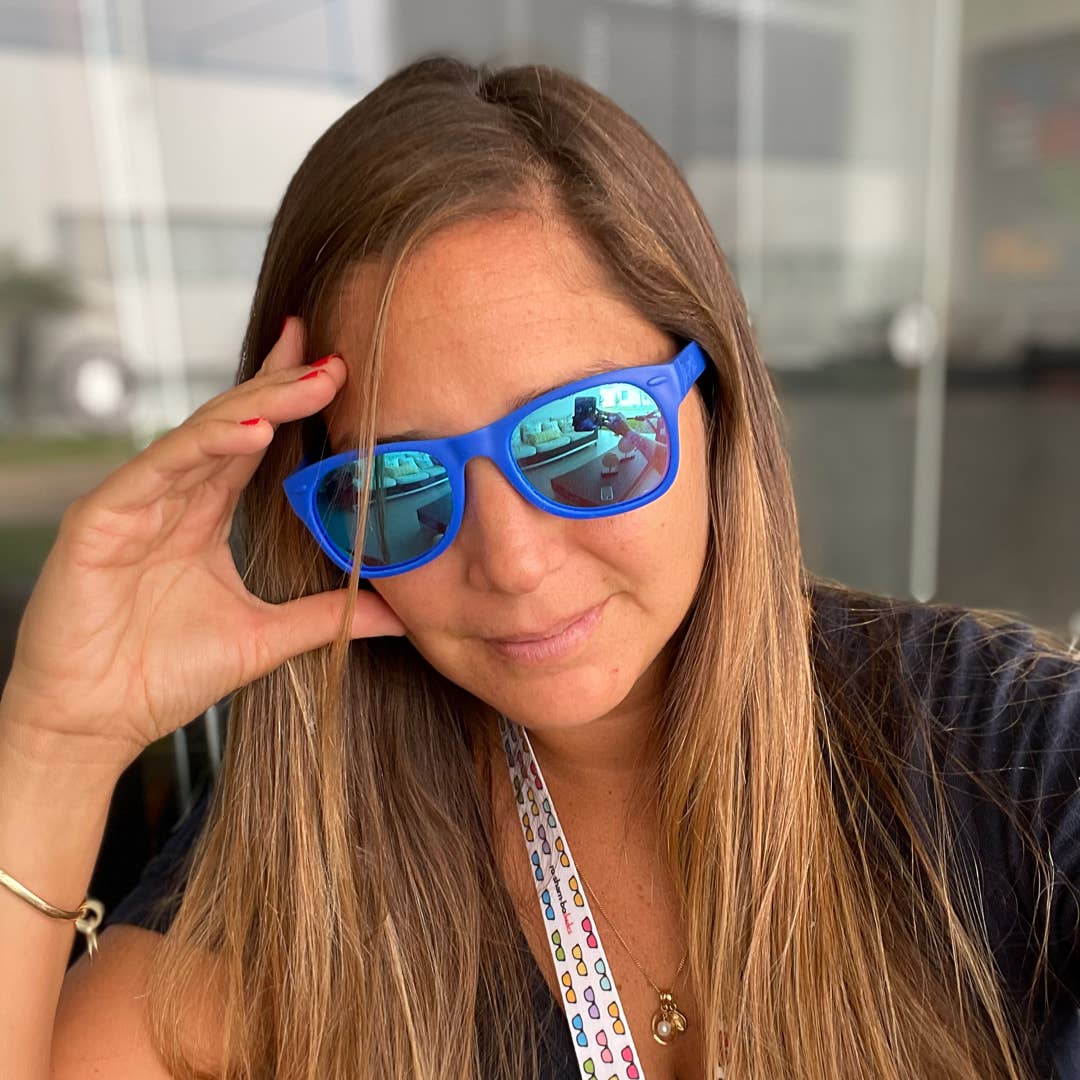 Roshambo Eyewear - Royal Blue Sunglasses: Toddler (Ages 2-4) / Chrome Polarized Lens