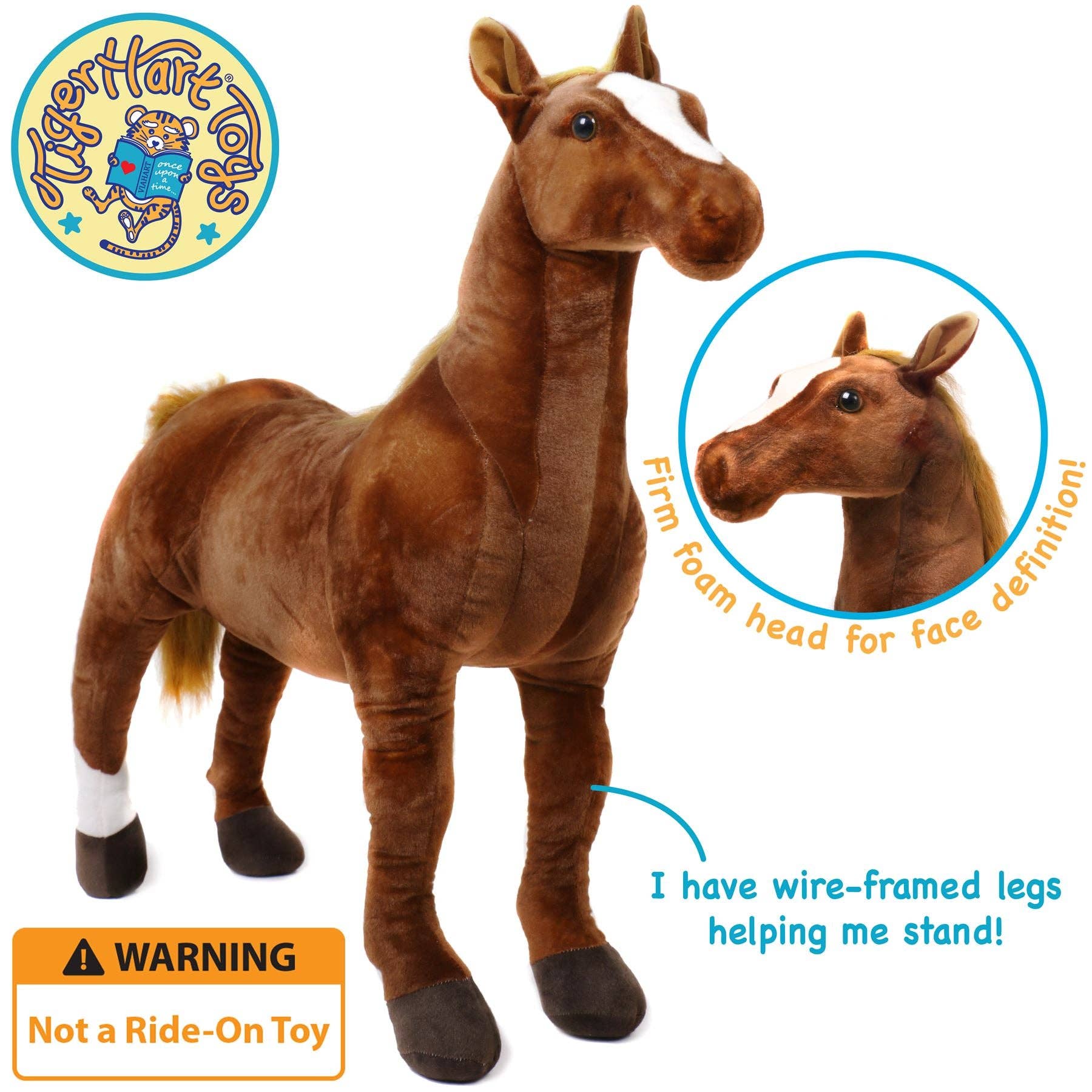 VIAHART Toy Co. - Thorsten The Thoroughbred Horse | 36 Inch Stuffed Animal Plush | By TigerHart Toys