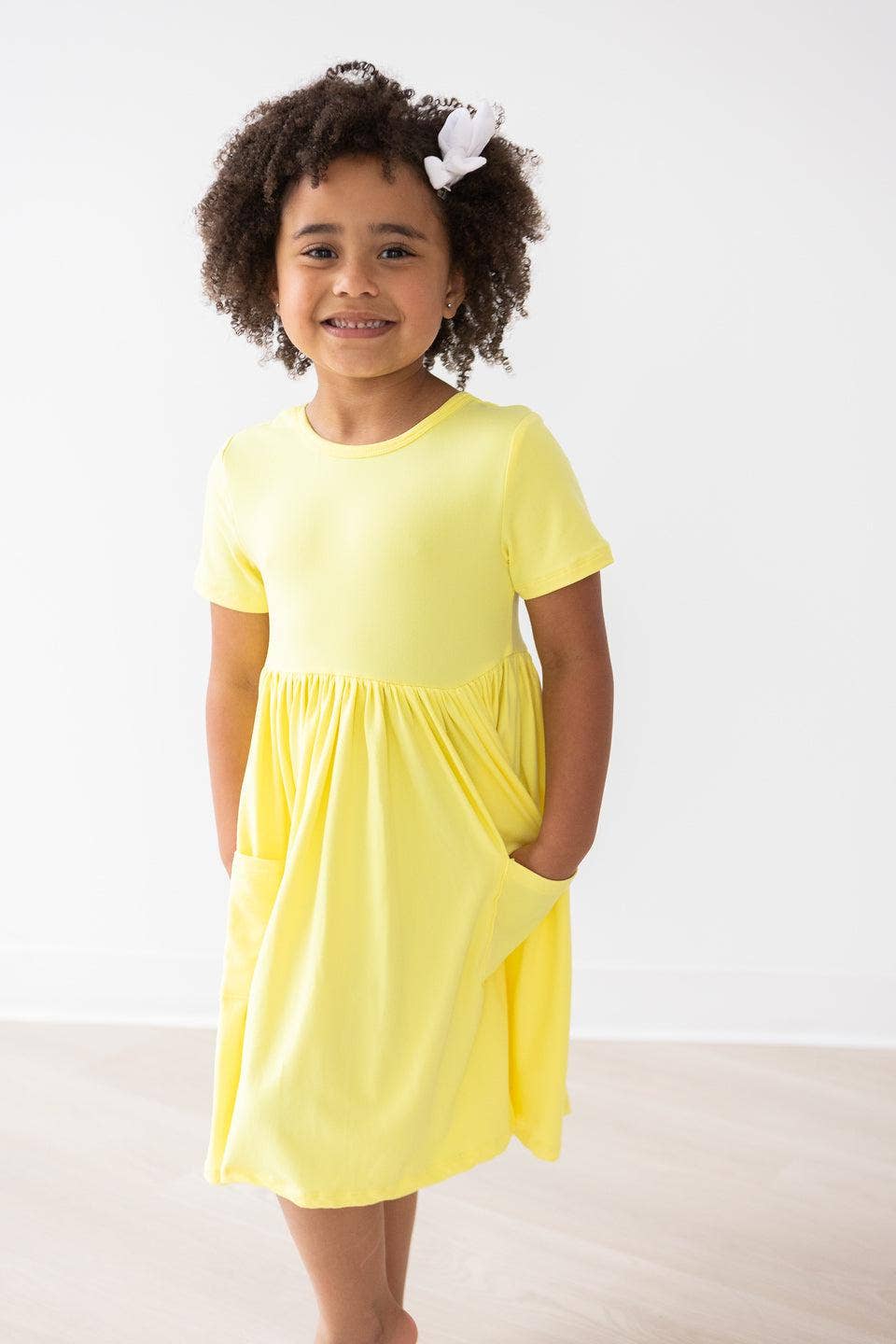 Mila & Rose - Yellow S/S Pocket Twirl Dress