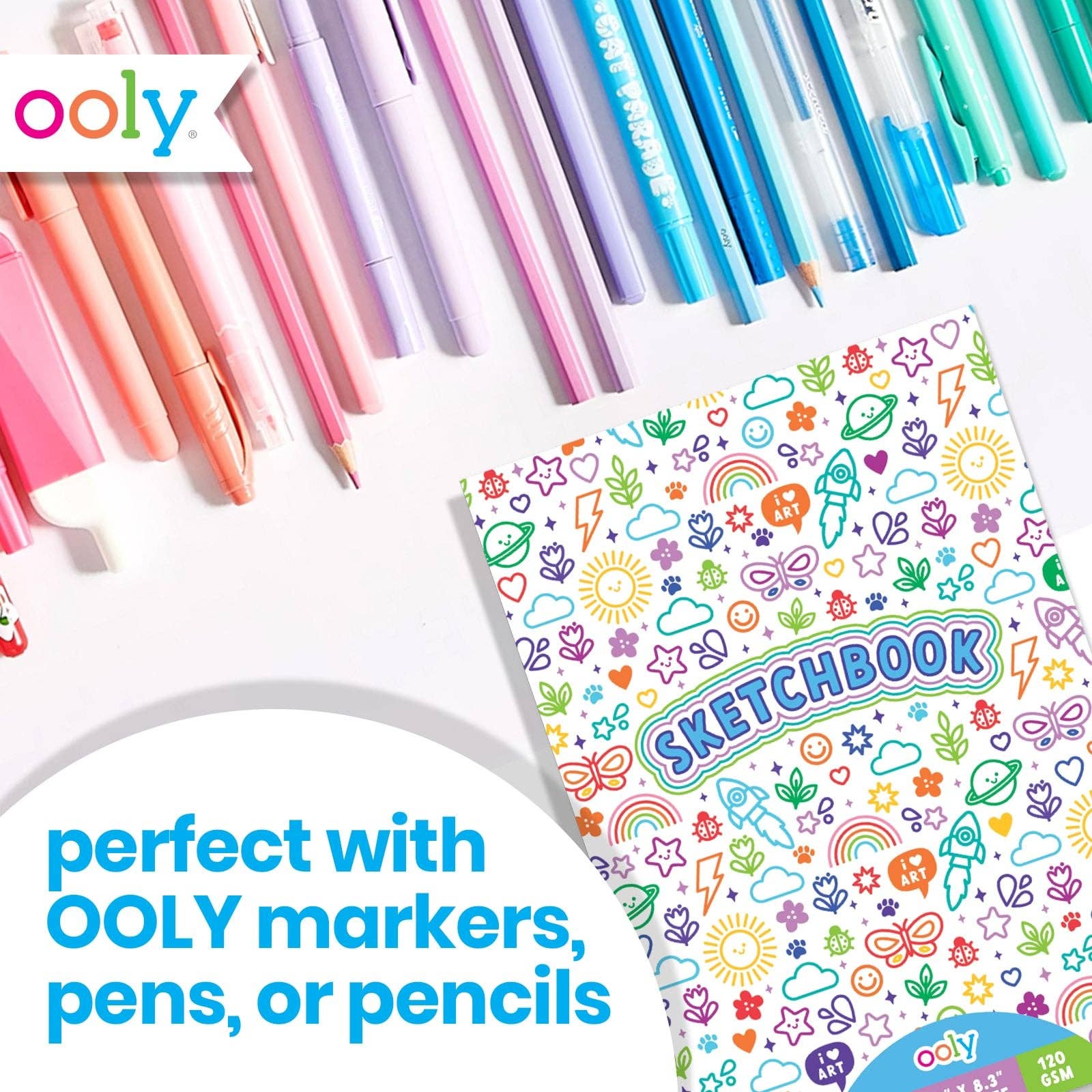 OOLY - Colorful Doodles Sketchbook - 60 Sheets
