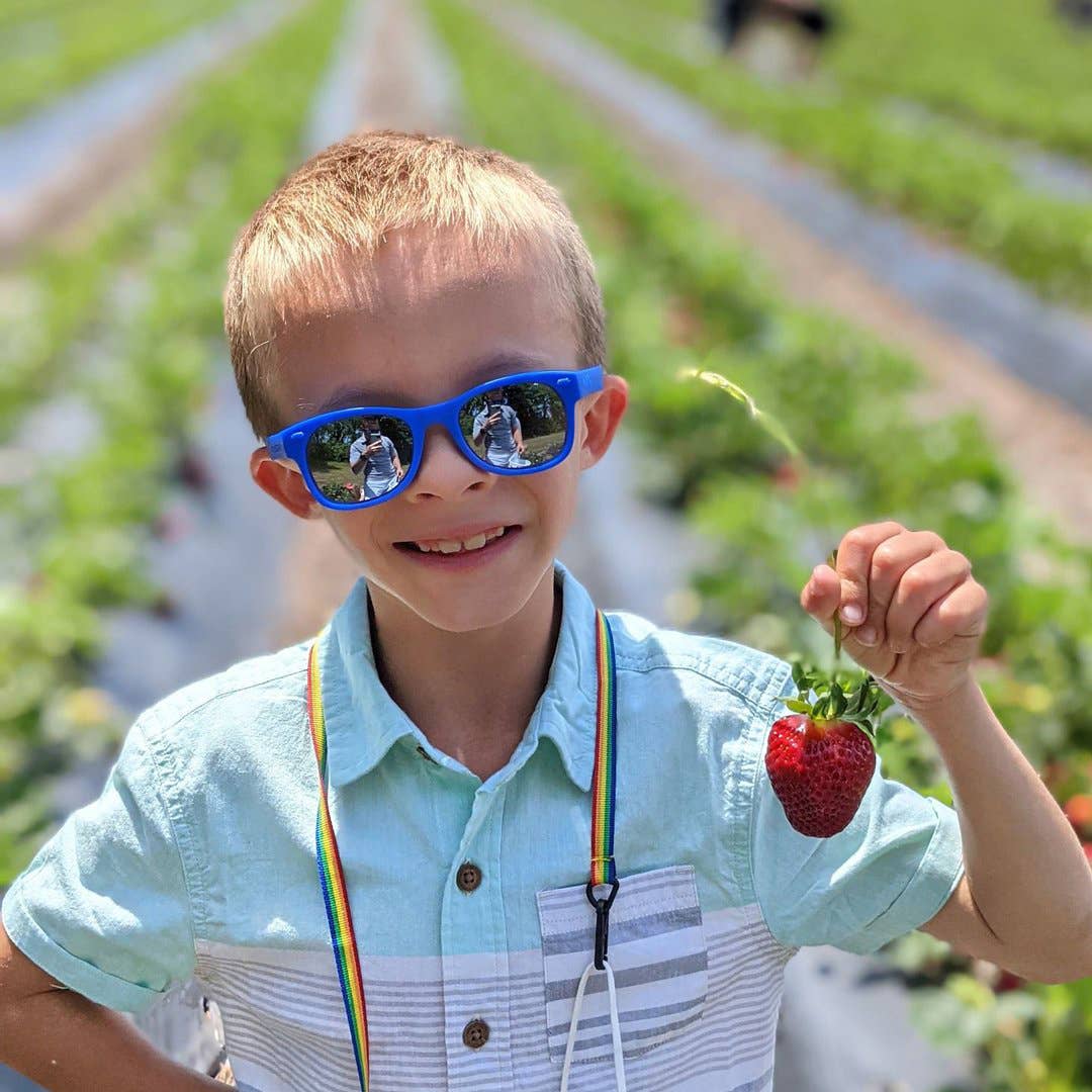 Roshambo Eyewear - Royal Blue Sunglasses: Toddler (Ages 2-4) / Chrome Polarized Lens