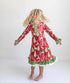 Red Christmas Holiday Reindeer Ruffle Lounge Play Gown