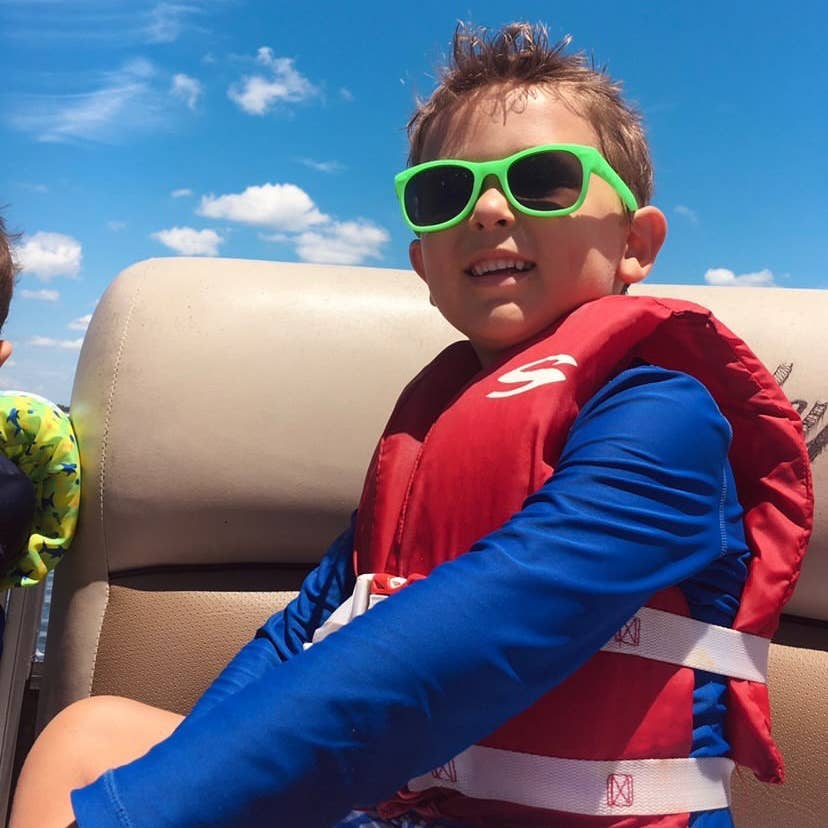 Roshambo Eyewear - Bright Green Sunglasses: Toddler (Ages 2-4) / Chrome Polarized Lens