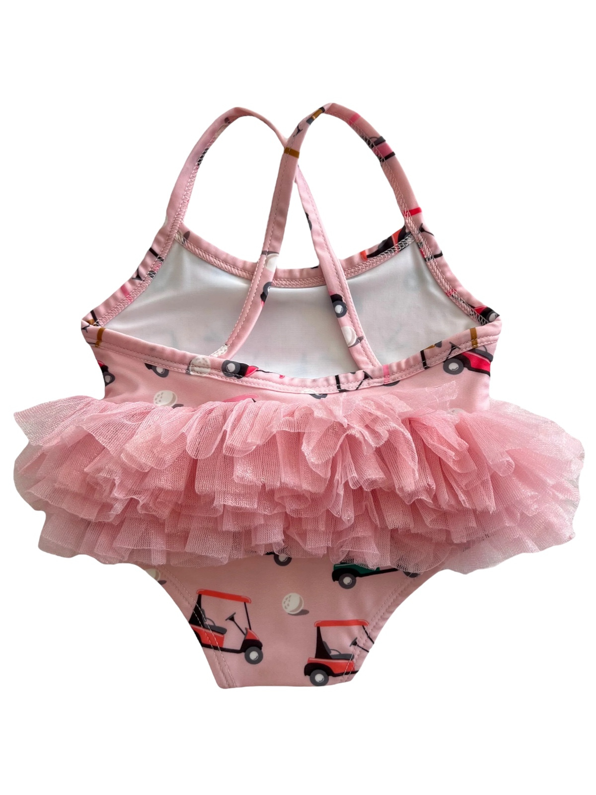 Pink Golf Cart / Ariel Tutu Swimsuit / UPF 50+