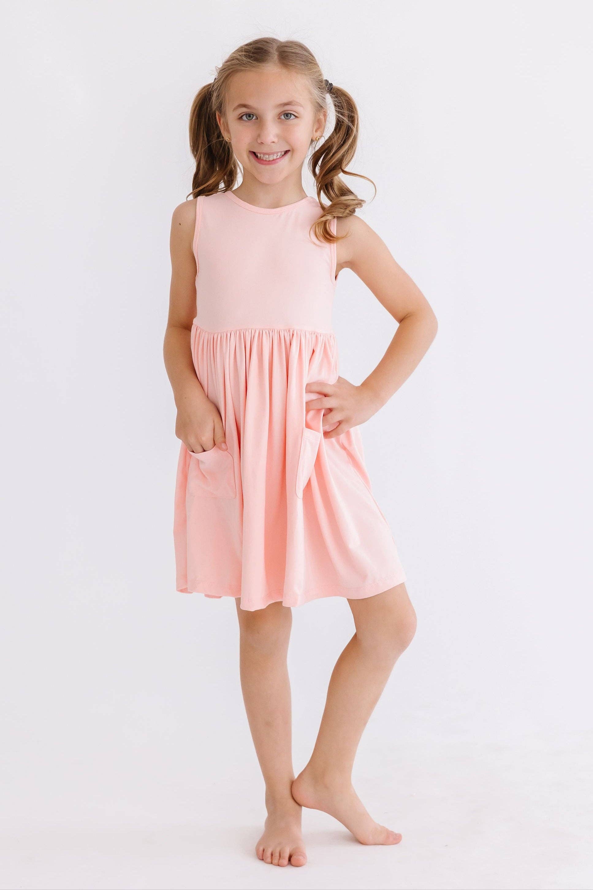 Mila & Rose - Peach Tank Pocket Twirl Dress