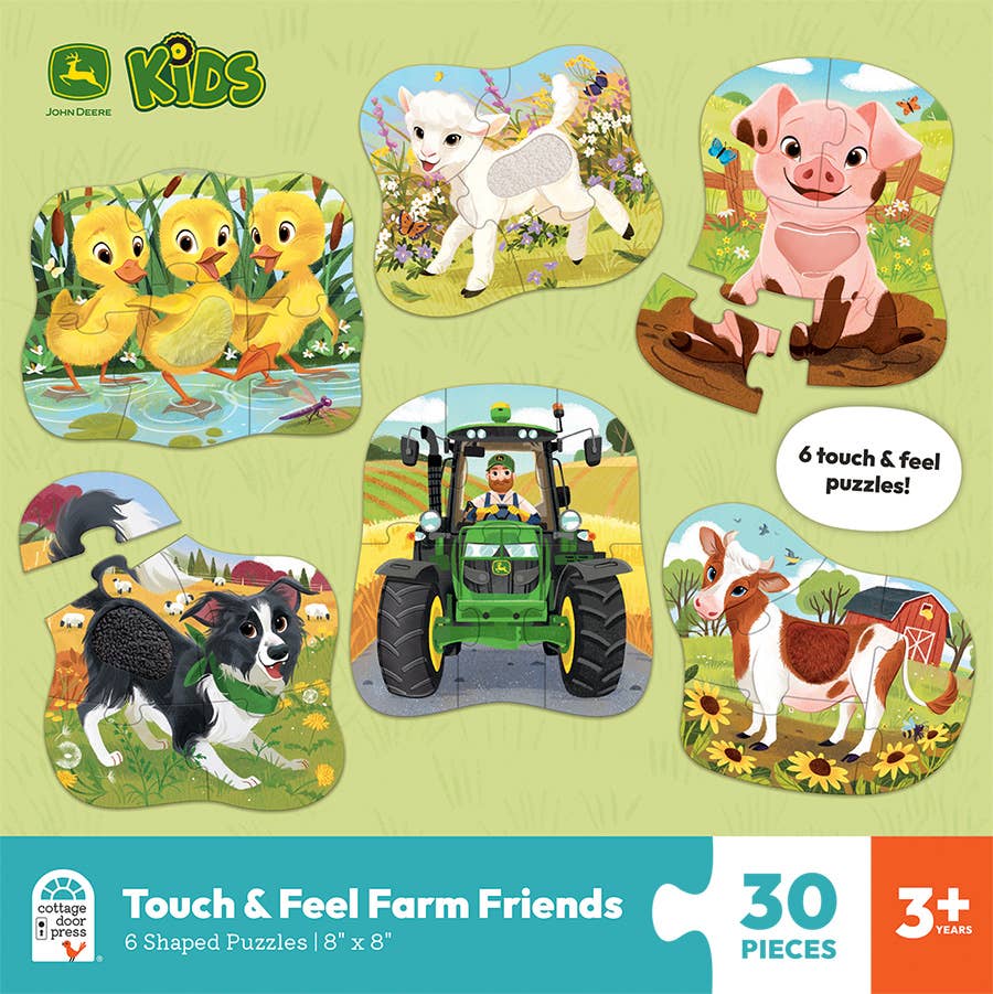 Cottage Door Press - John Deere Farm Friends – 6 Touch & Feel Puzzles for Kids