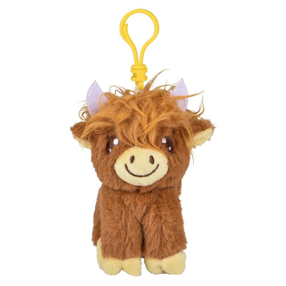 La Luna Bella - Toys - 4" Plush Highland Cow Clip On - LLB Toys
