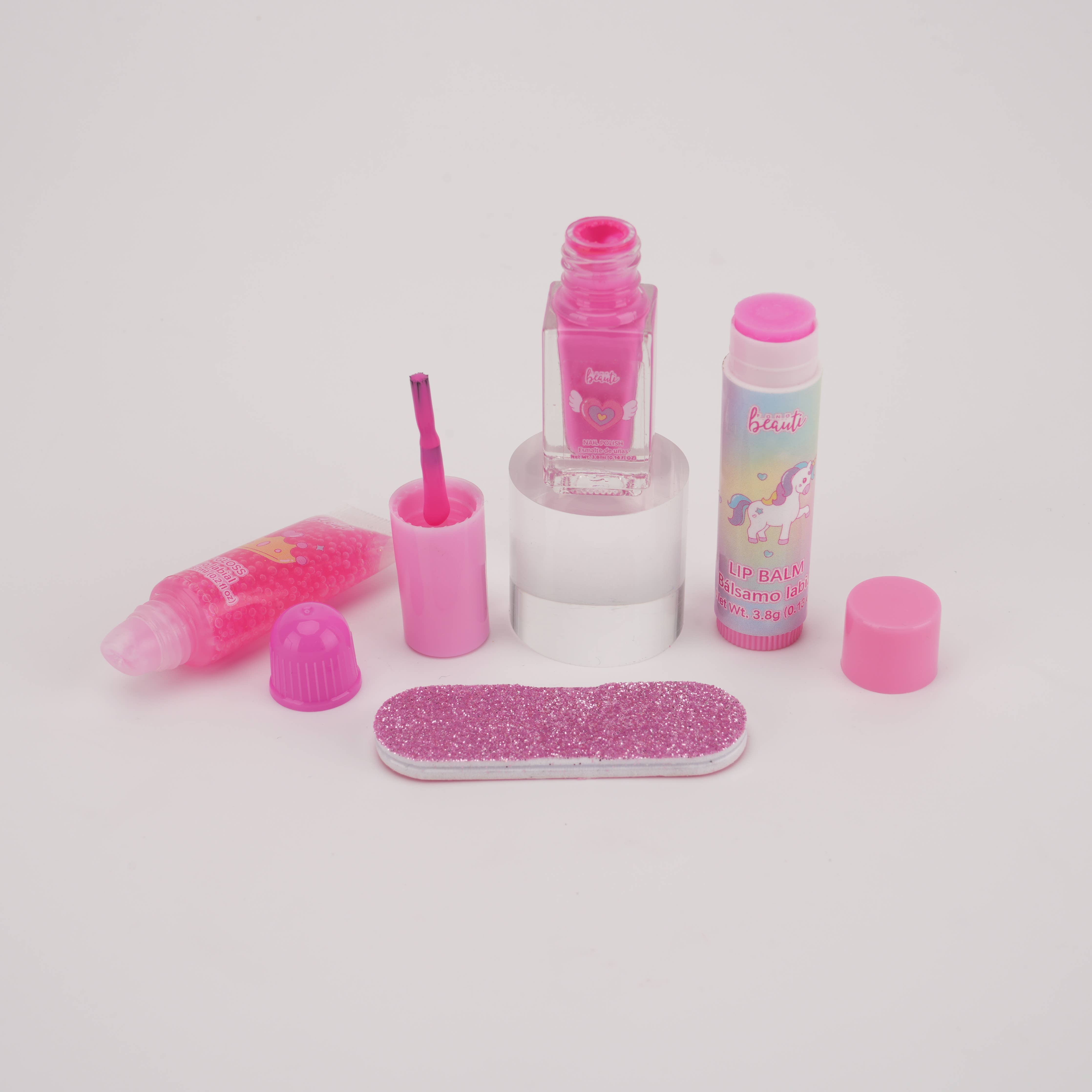 Unicorn Sparkle Backpack Kids Makeup Nail Polish Lip gloss