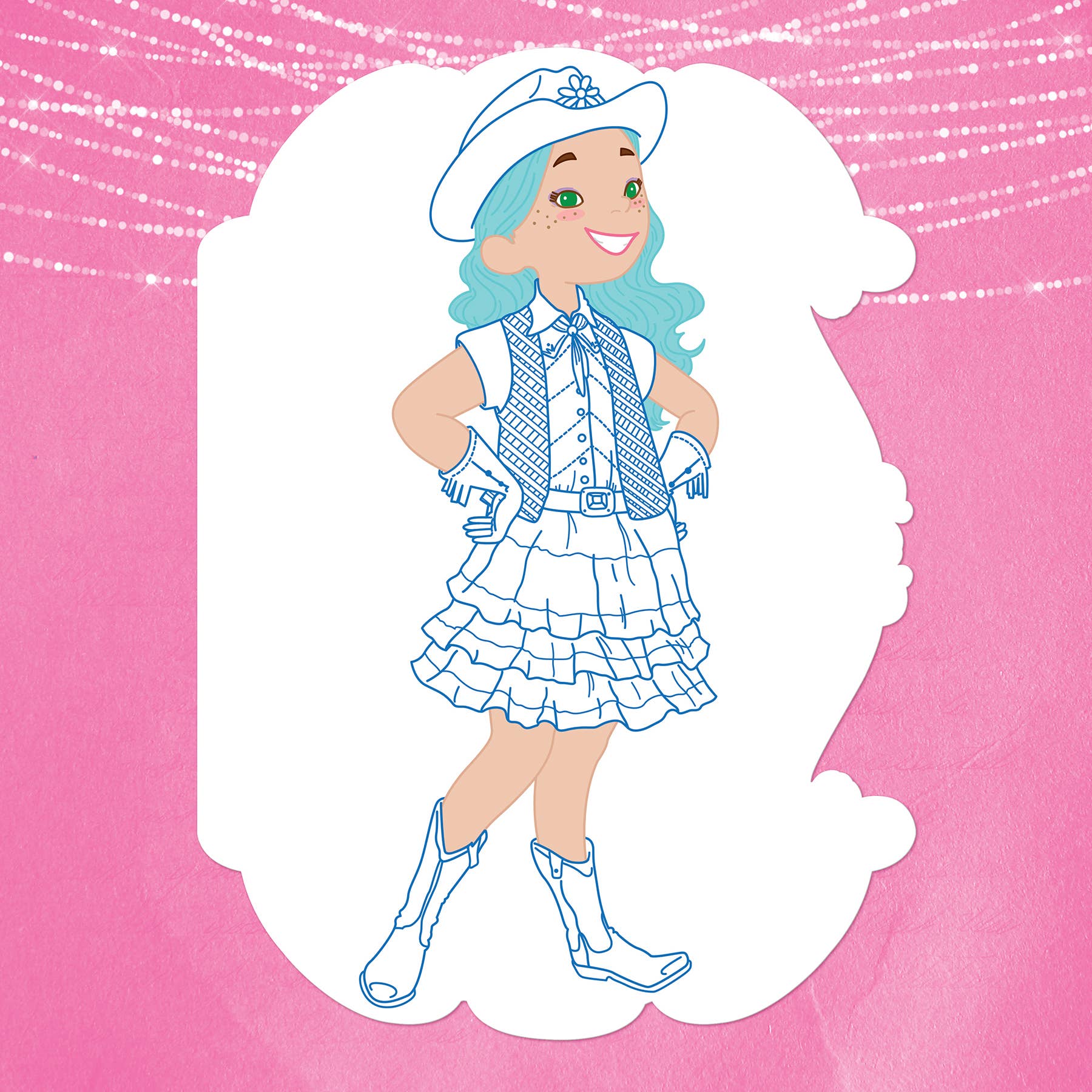 Little Fashionista Goes to the USA Coloring Book & Stickers