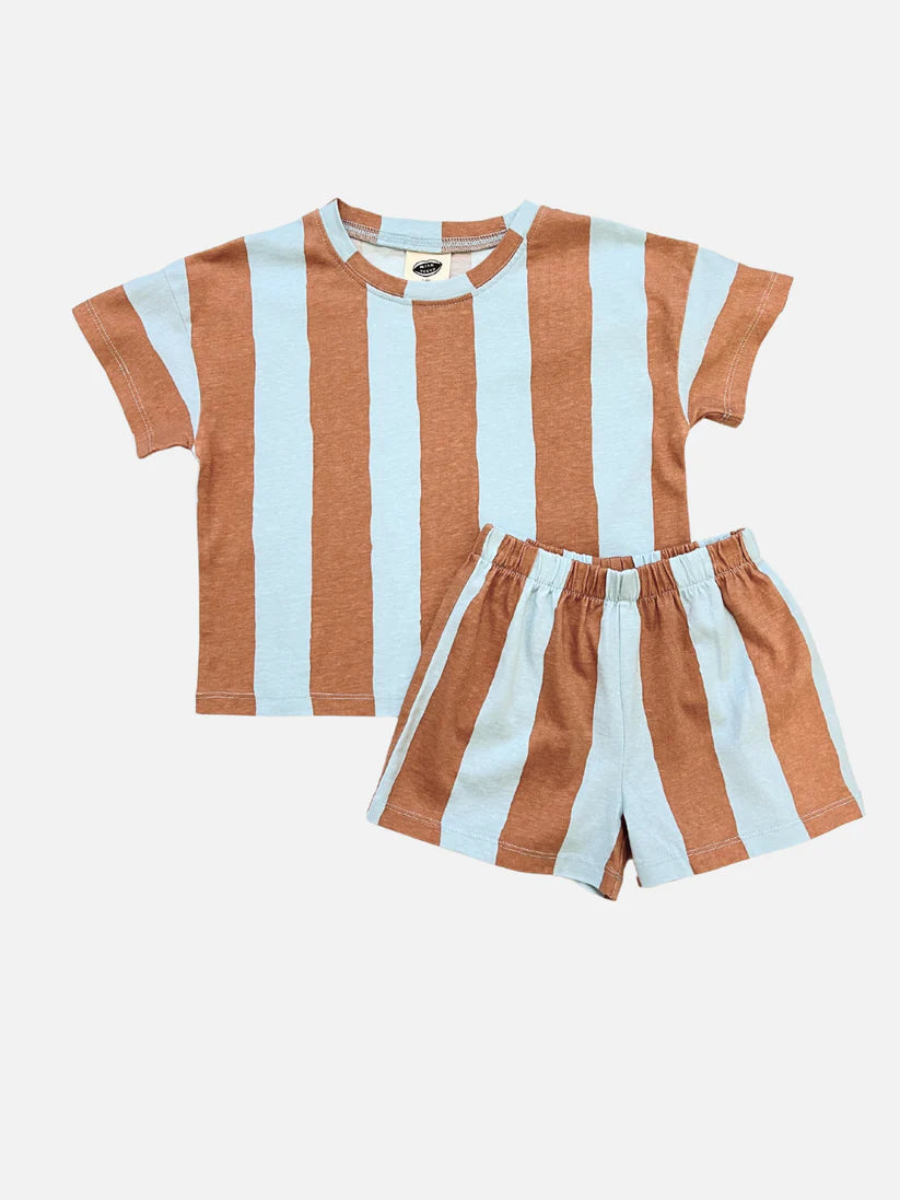 Milk Teeth Organic Cotton Umbrella Stripe Blue