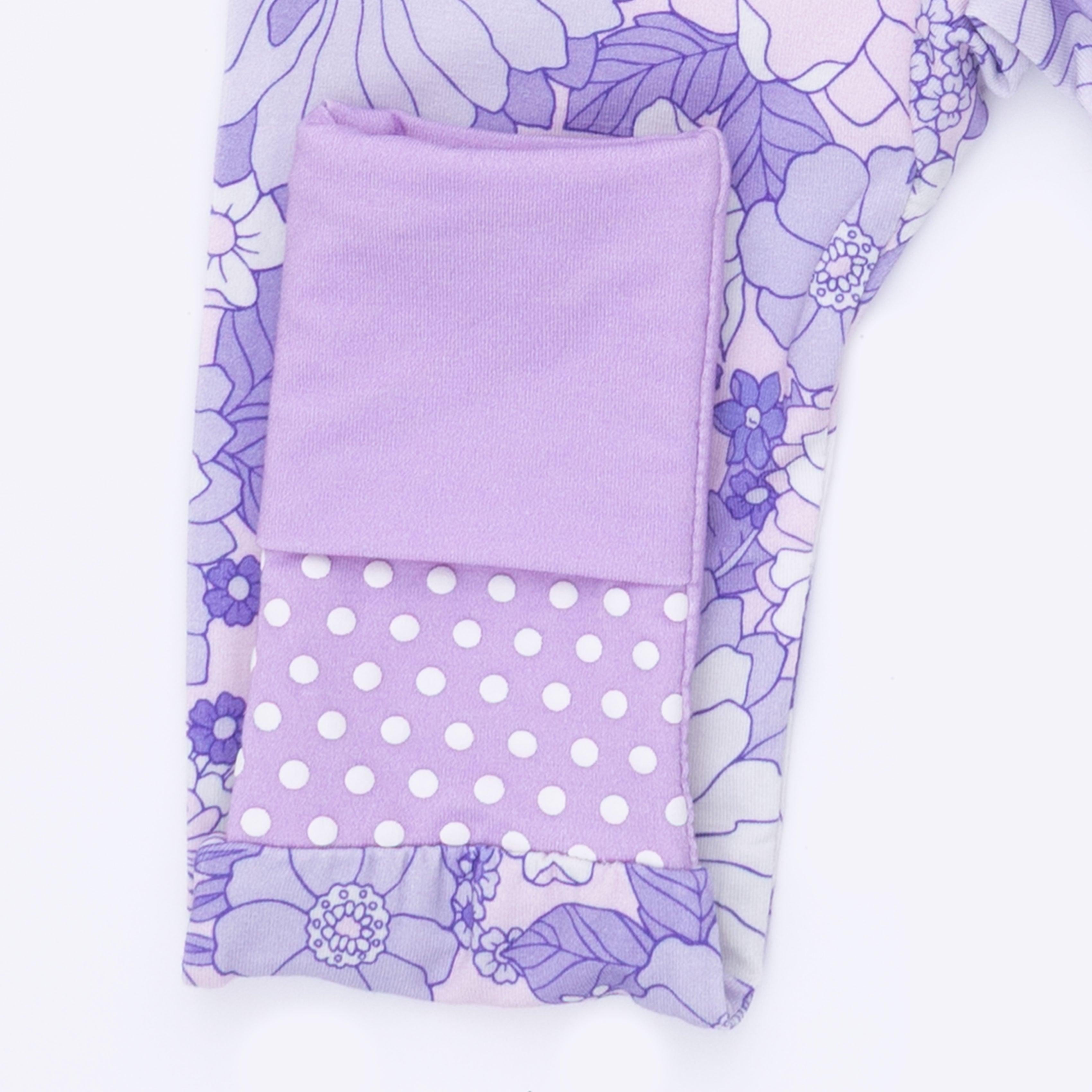Angel Dear Lacy Lavender Floral Convertible Romper