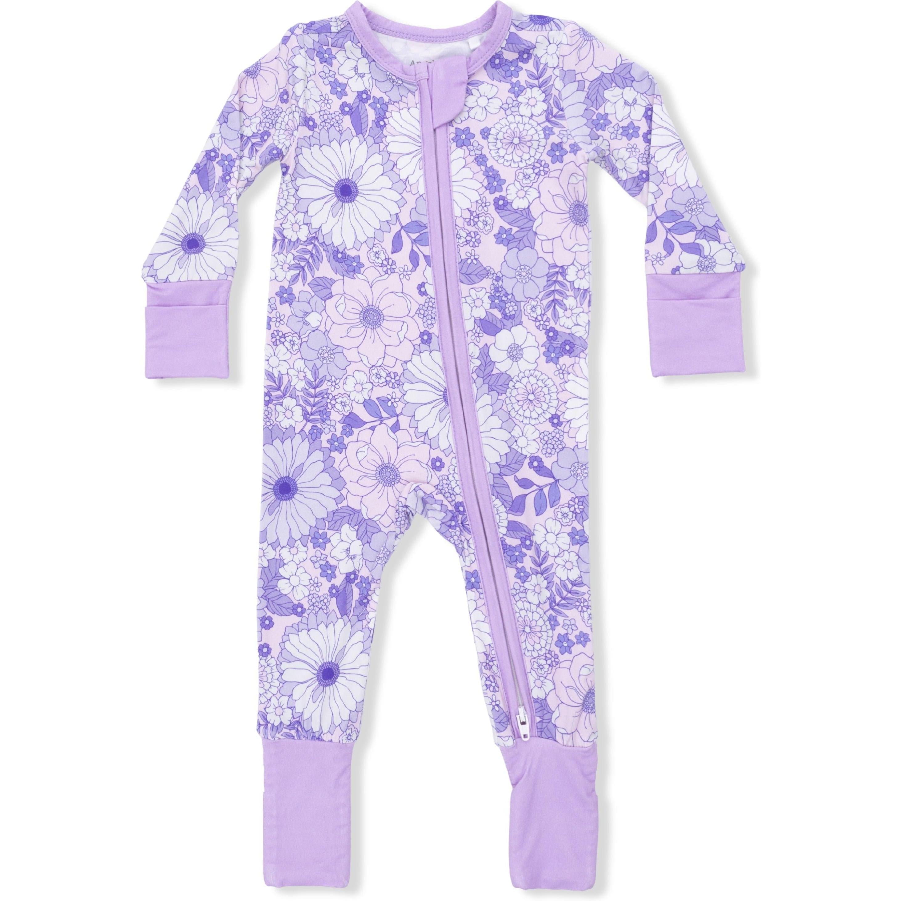 Angel Dear Lacy Lavender Floral Convertible Romper