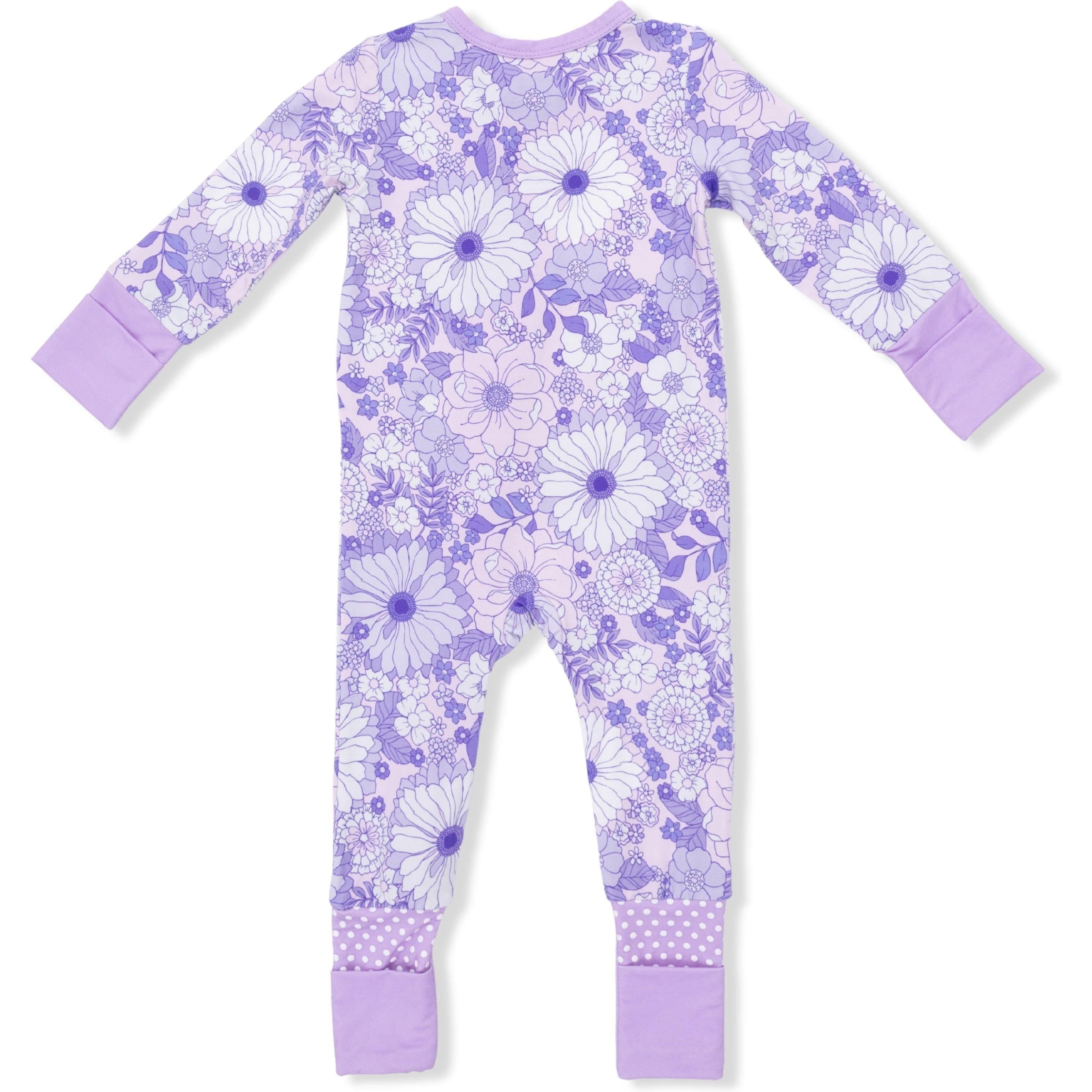 Angel Dear Lacy Lavender Floral Convertible Romper