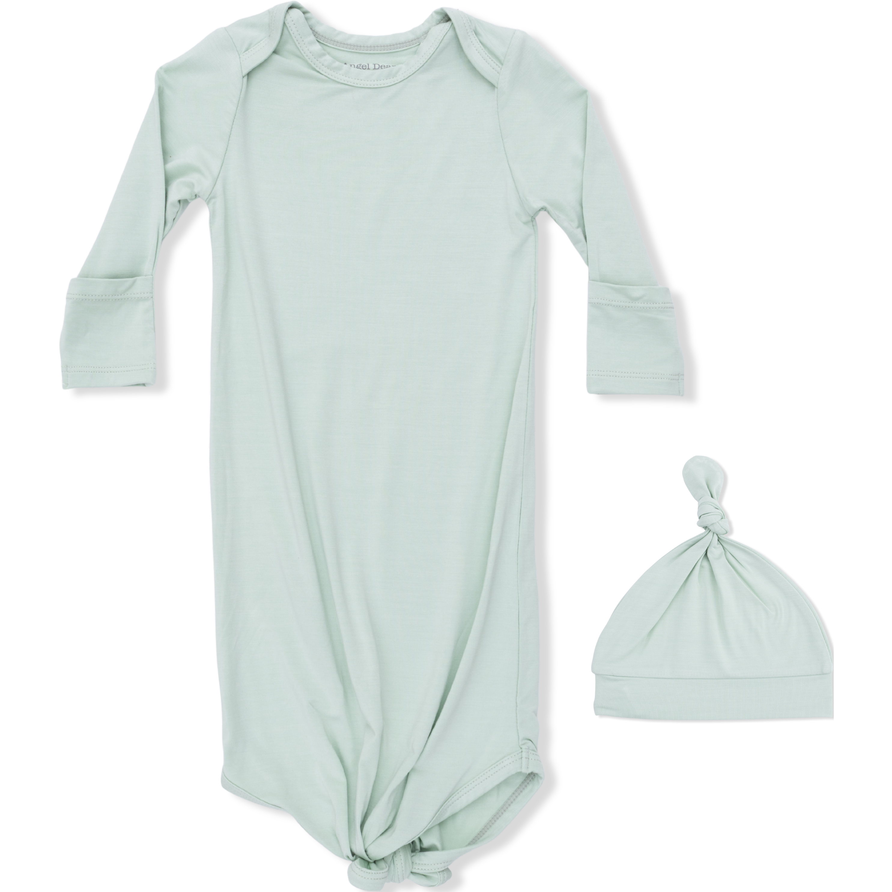 Angel Dear Solid Cameo Green Knotted Gown and Hat