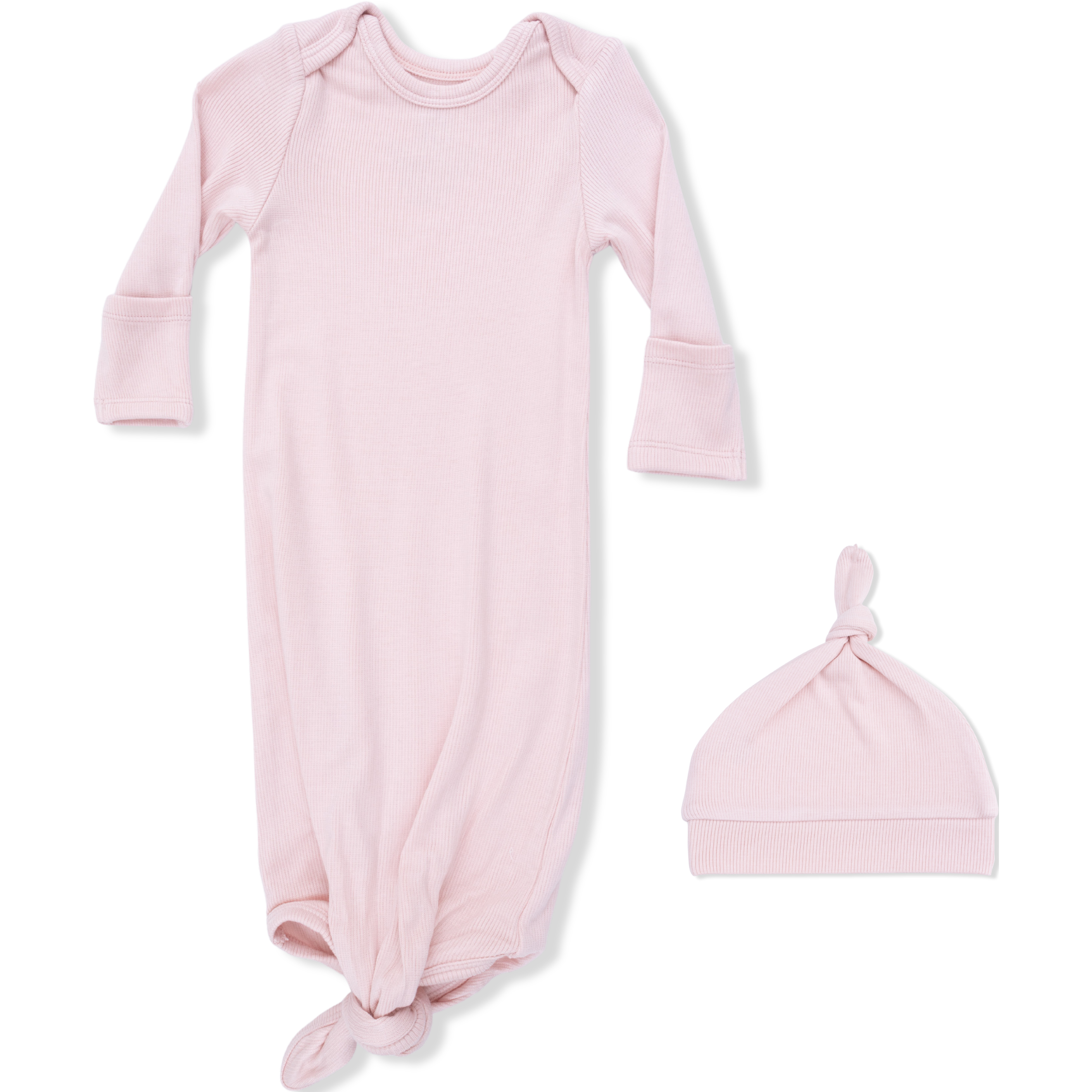 Angel Dear Solid Veiled Pink Knotted Gown and Hat