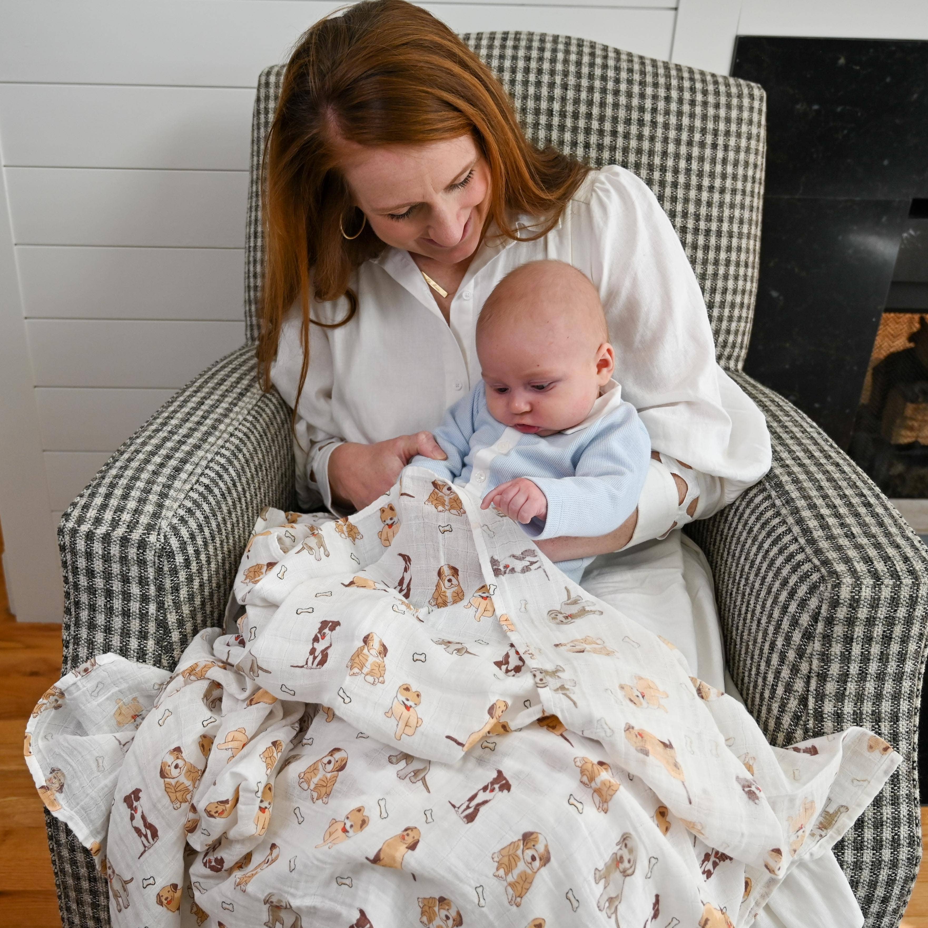 LollyBanks - Woof Woof Baby Swaddle Blanket