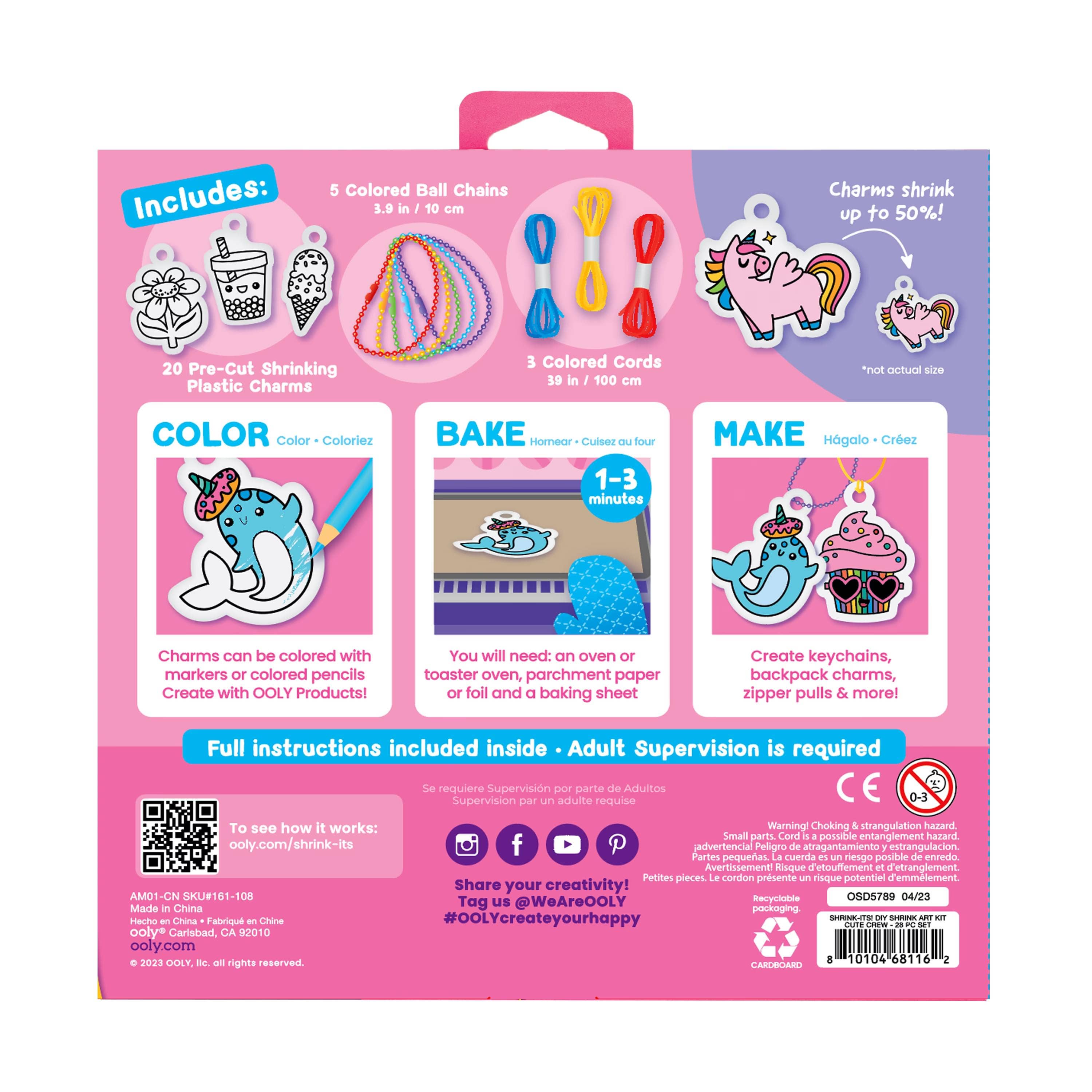 OOLY - Shrink-Its! DIY Shrink Art Kit - Cute Crew (28 PC Set)