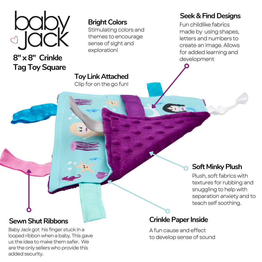 Baby Jack and Company - Mermaid Narwhals Seahorse Learning Lovey Collection