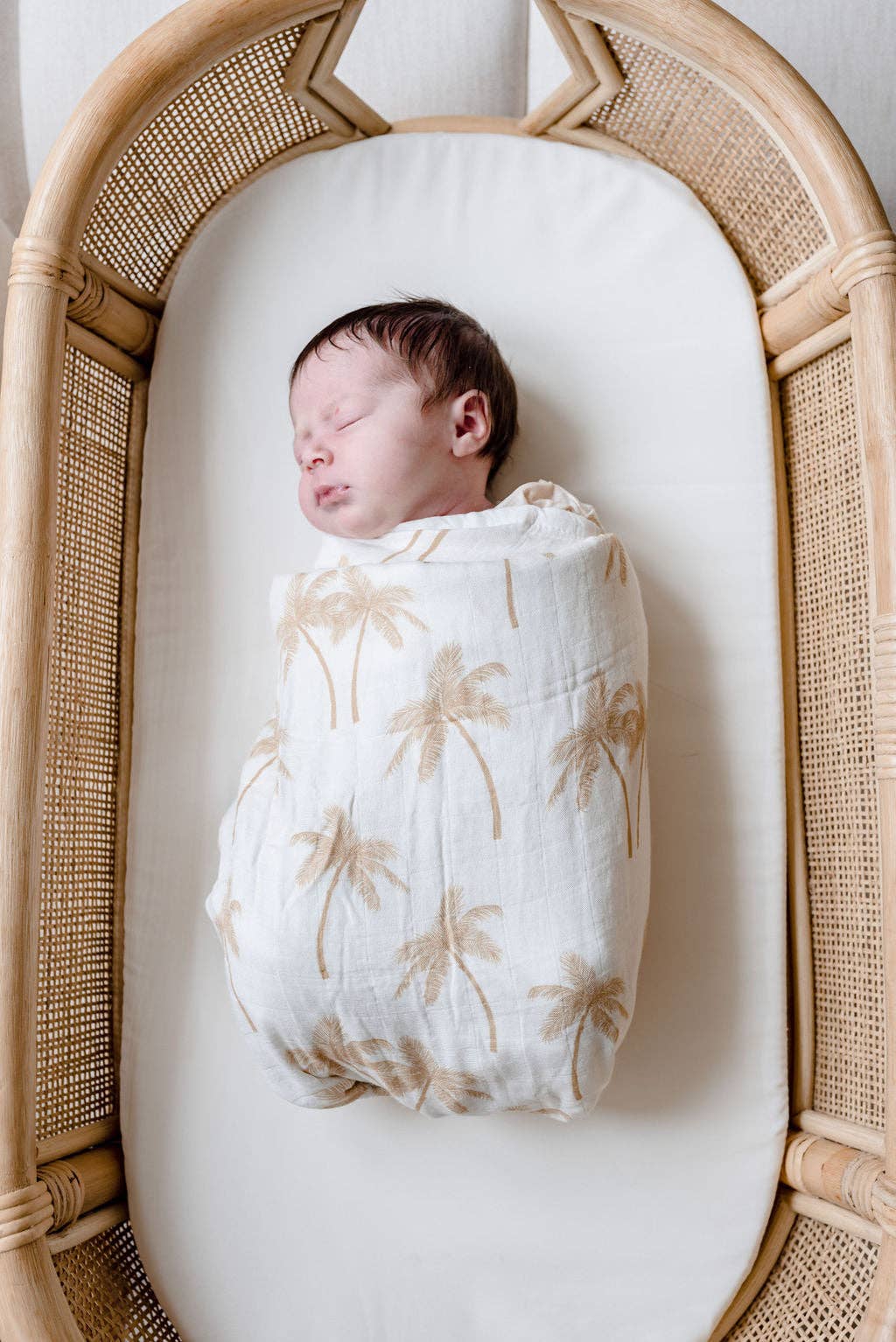 Cotton & Bamboo Swaddle - Tan Palm Tree