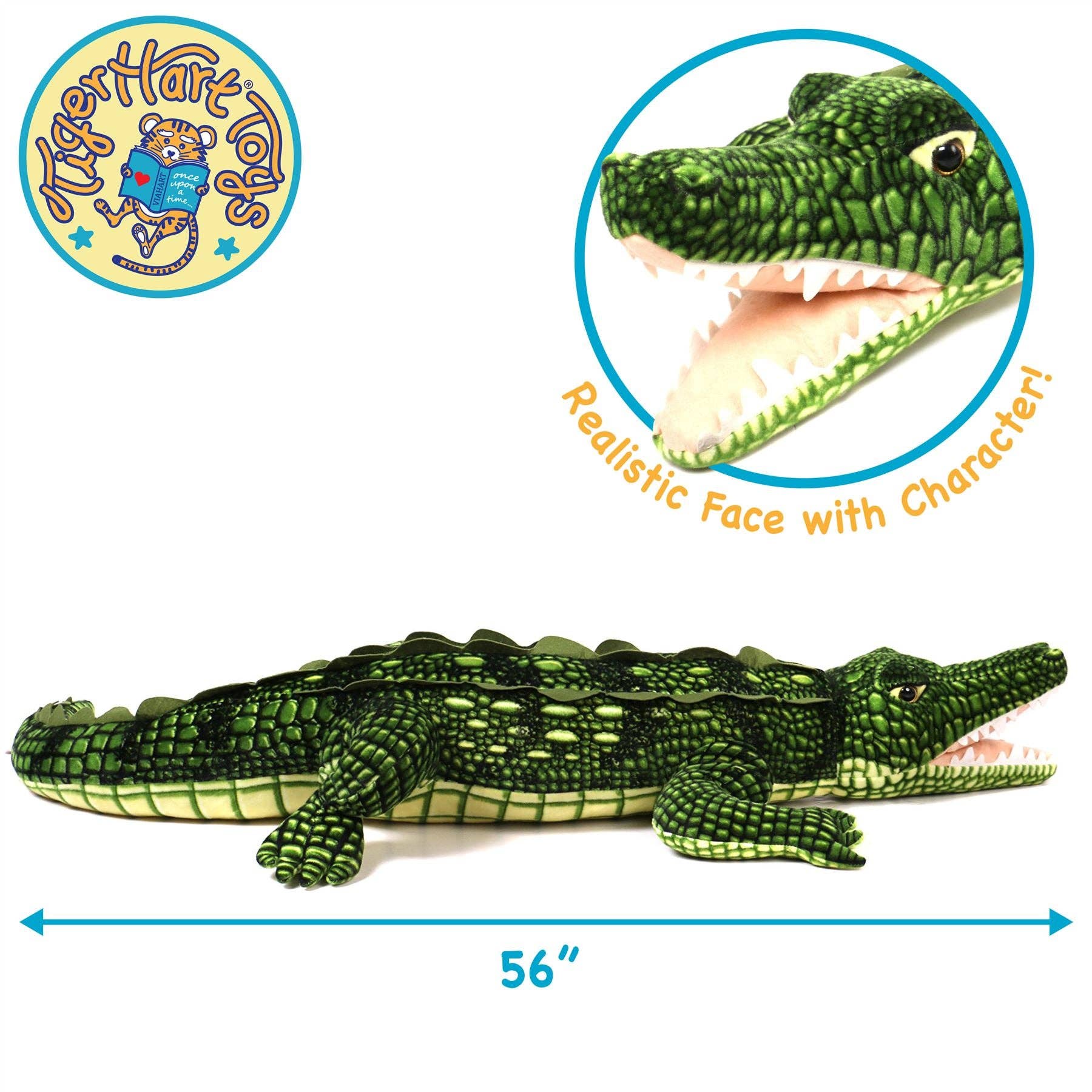 VIAHART Toy Co. - Kuwat The Saltwater Crocodile | 56 Inch Stuffed Animal Plush | By TigerHart Toys