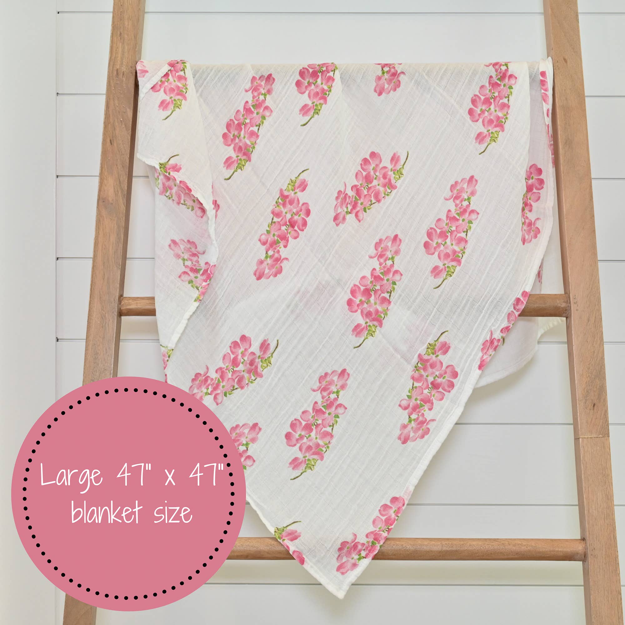 LollyBanks - Dogwoods In Bloom Baby Swaddle Blanket