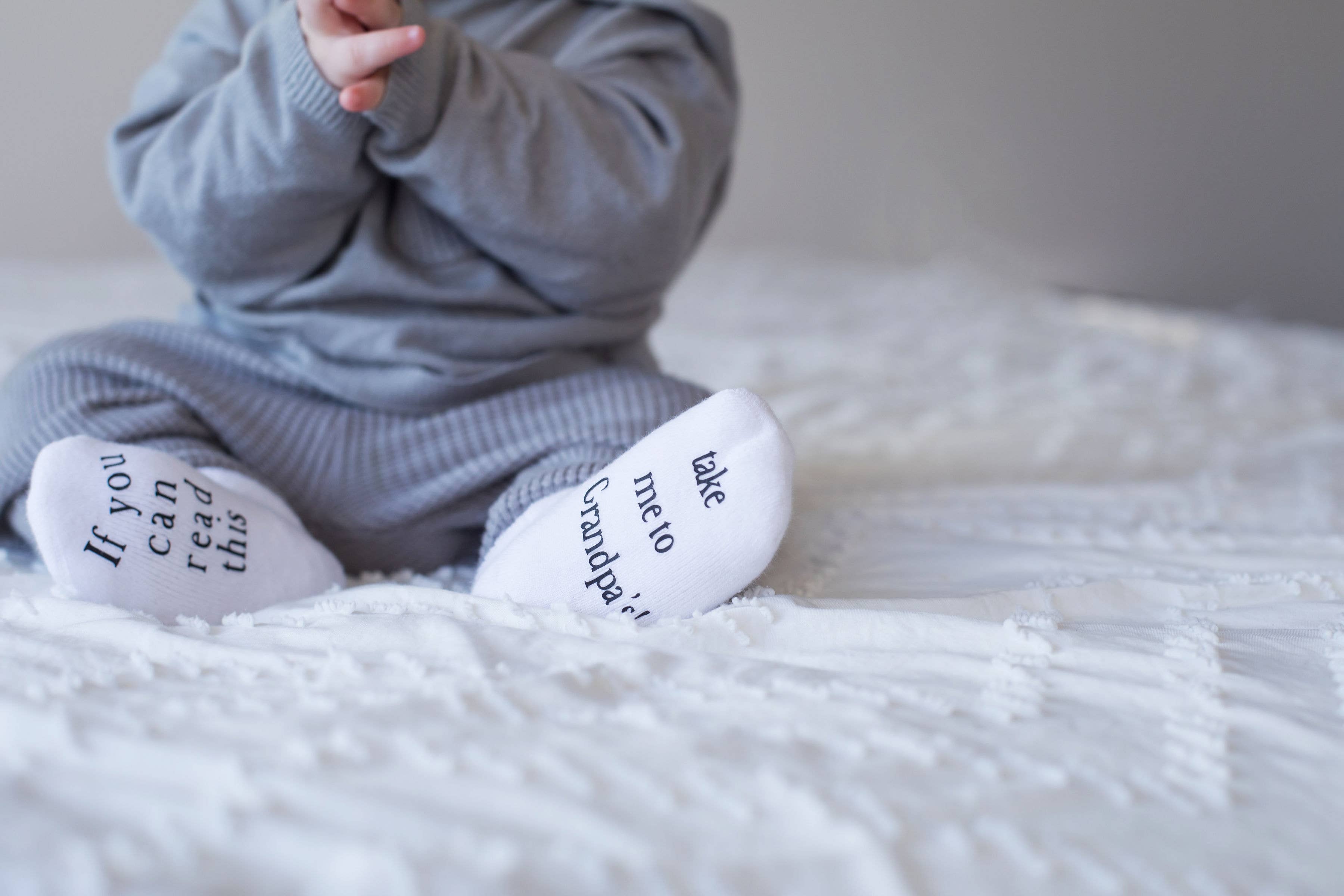 Dorothy’s Reason - Take Me to Grandpa’s Baby Socks | Baby Shower Gifts: 0-6mo