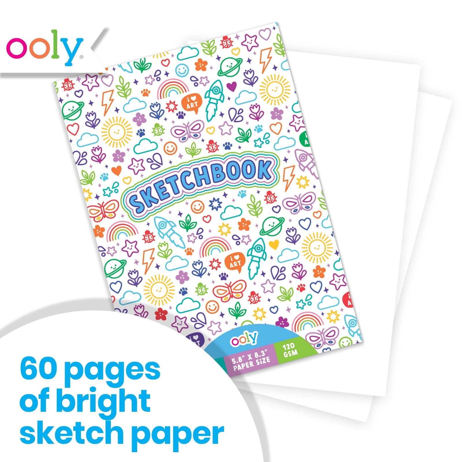 OOLY - Colorful Doodles Sketchbook - 60 Sheets