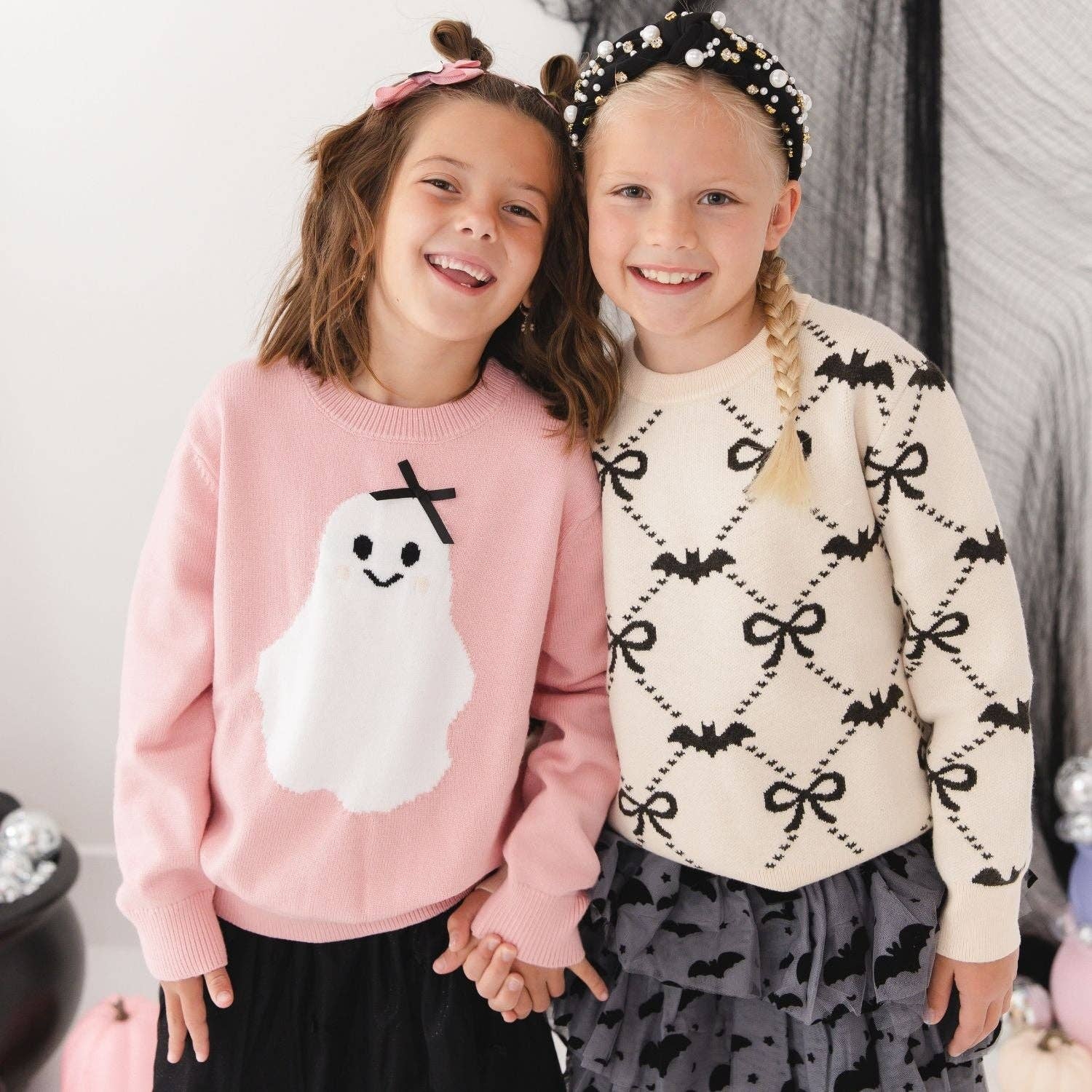 Sweet Wink - Sweet Ghost Halloween Grosgrain Bow Headband - Kids Hair