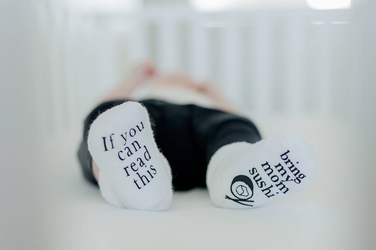If You Can Read This Bring my Mom Sushi Baby Socks | Food: 6-18mo