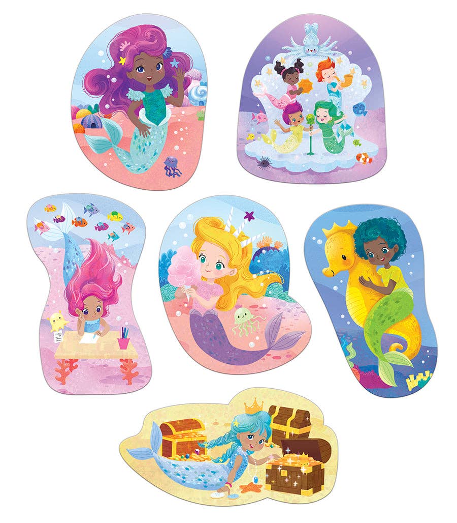 Cottage Door Press - Mermaid Magic Set of 6 Shaped Kids Puzzles
