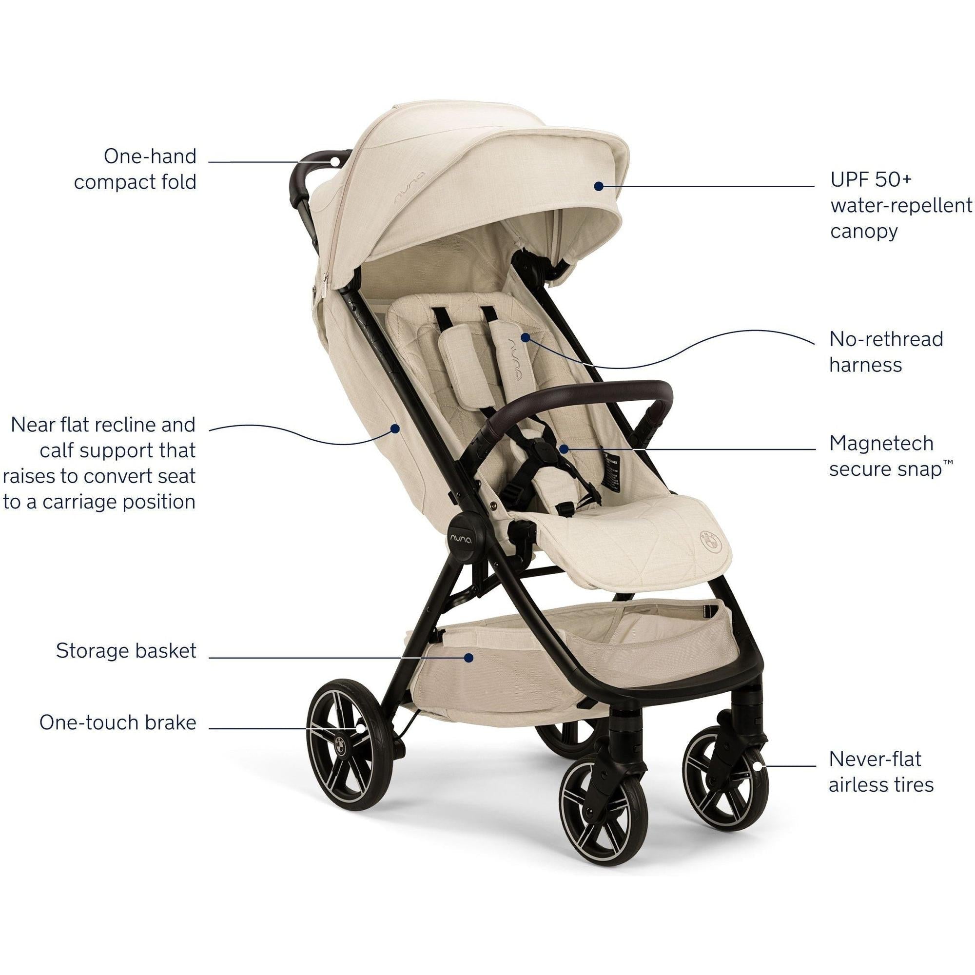 nuna stroller folded Nuna x BMW TRVL LX Stroller + Carry Bag – JadaBug's Kids Boutique