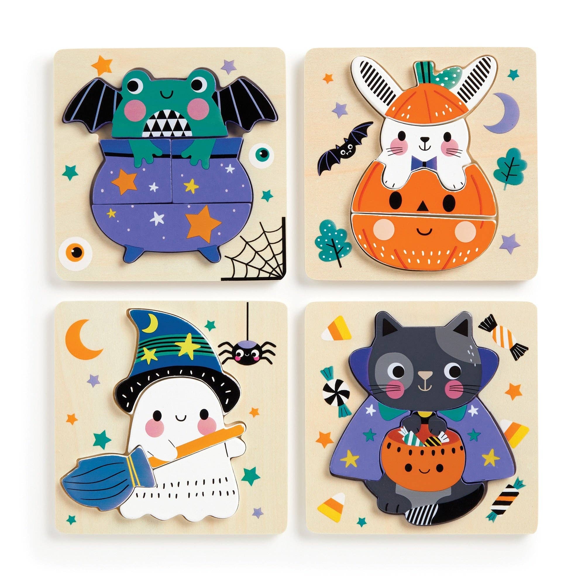 Chronicle Books - Spooky Friends Set of 4 Wood Puzzles