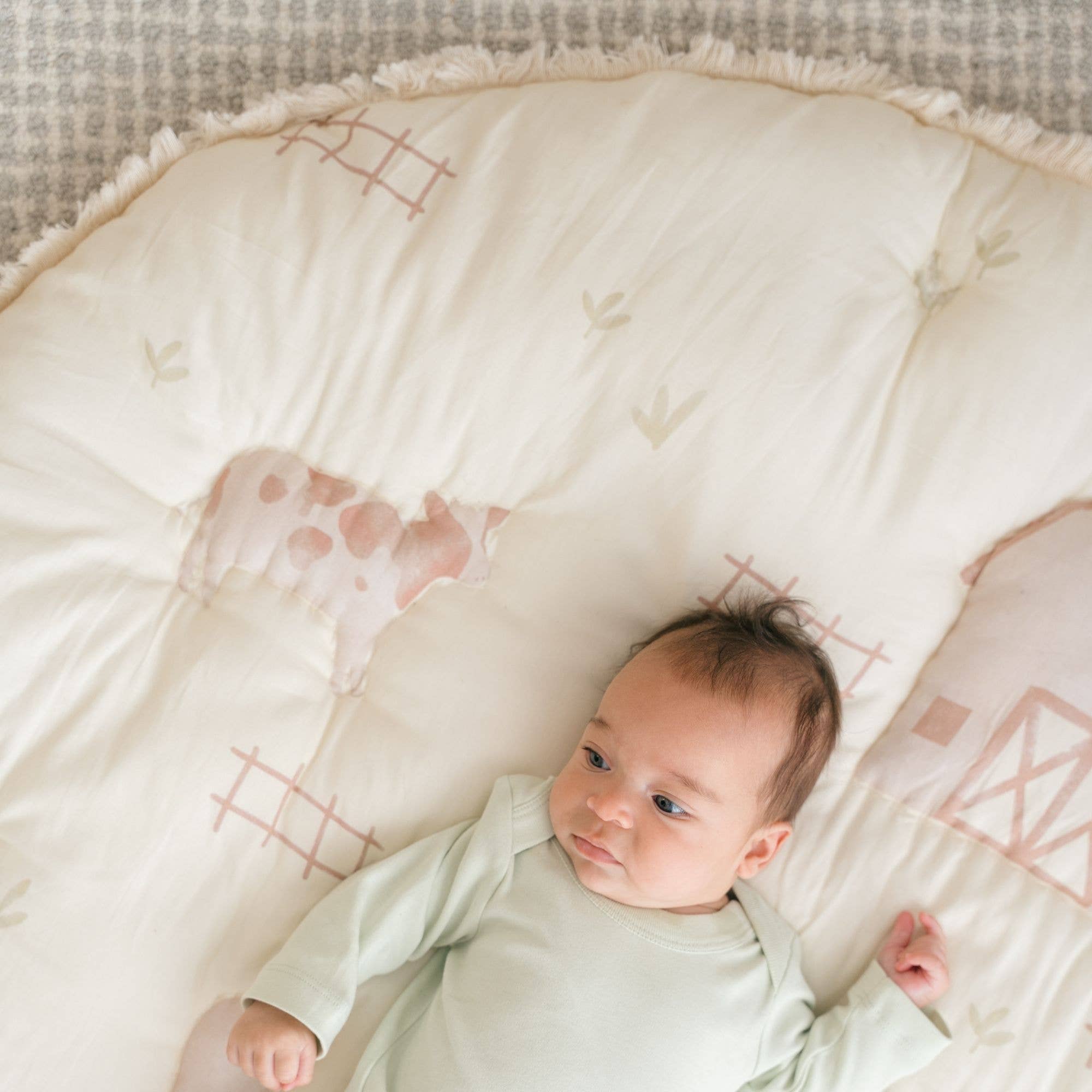 Crane Baby - Charlie Farmhouse Quilted Play Mat
