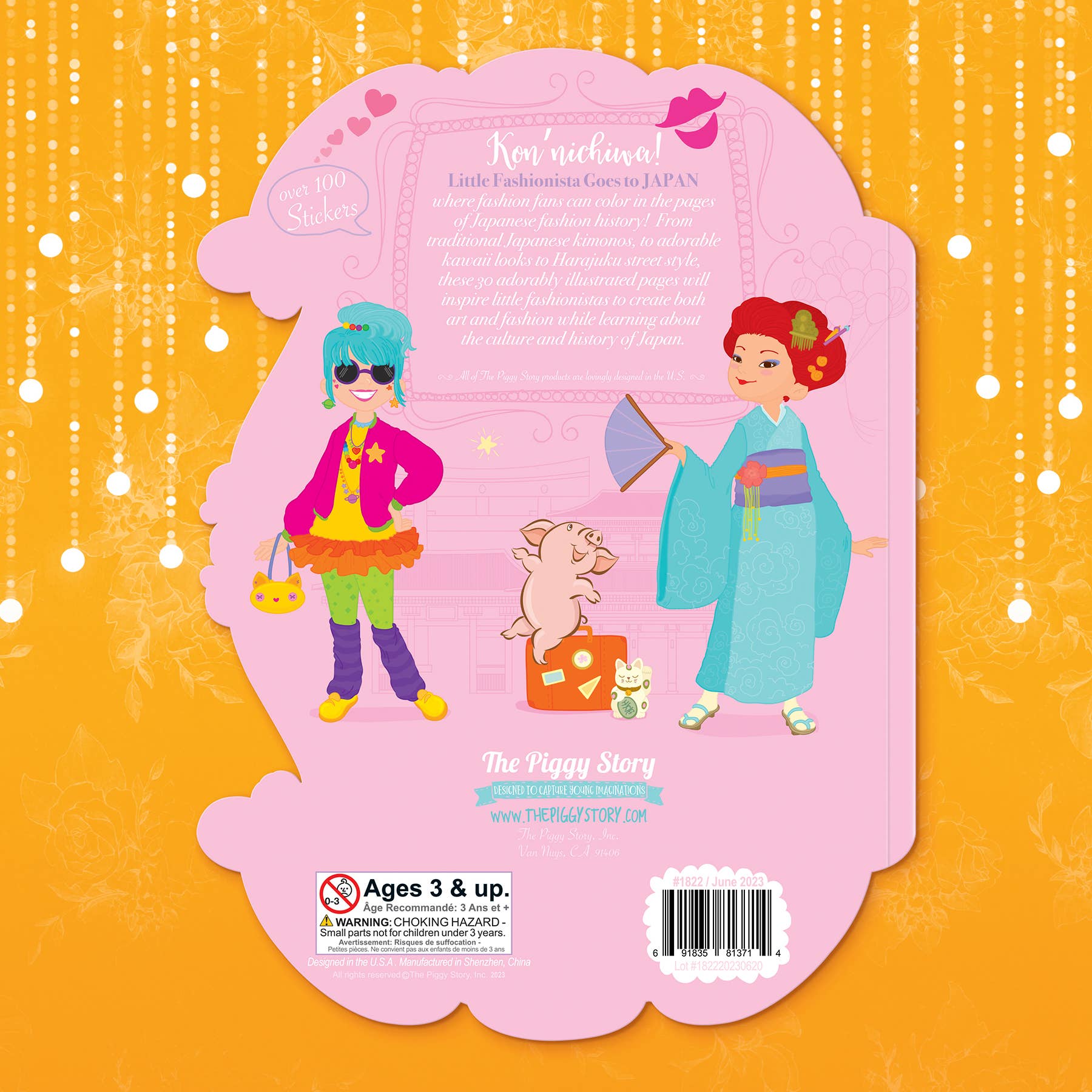 Little Fashionista Goes to JAPAN Coloring Book & Stickers