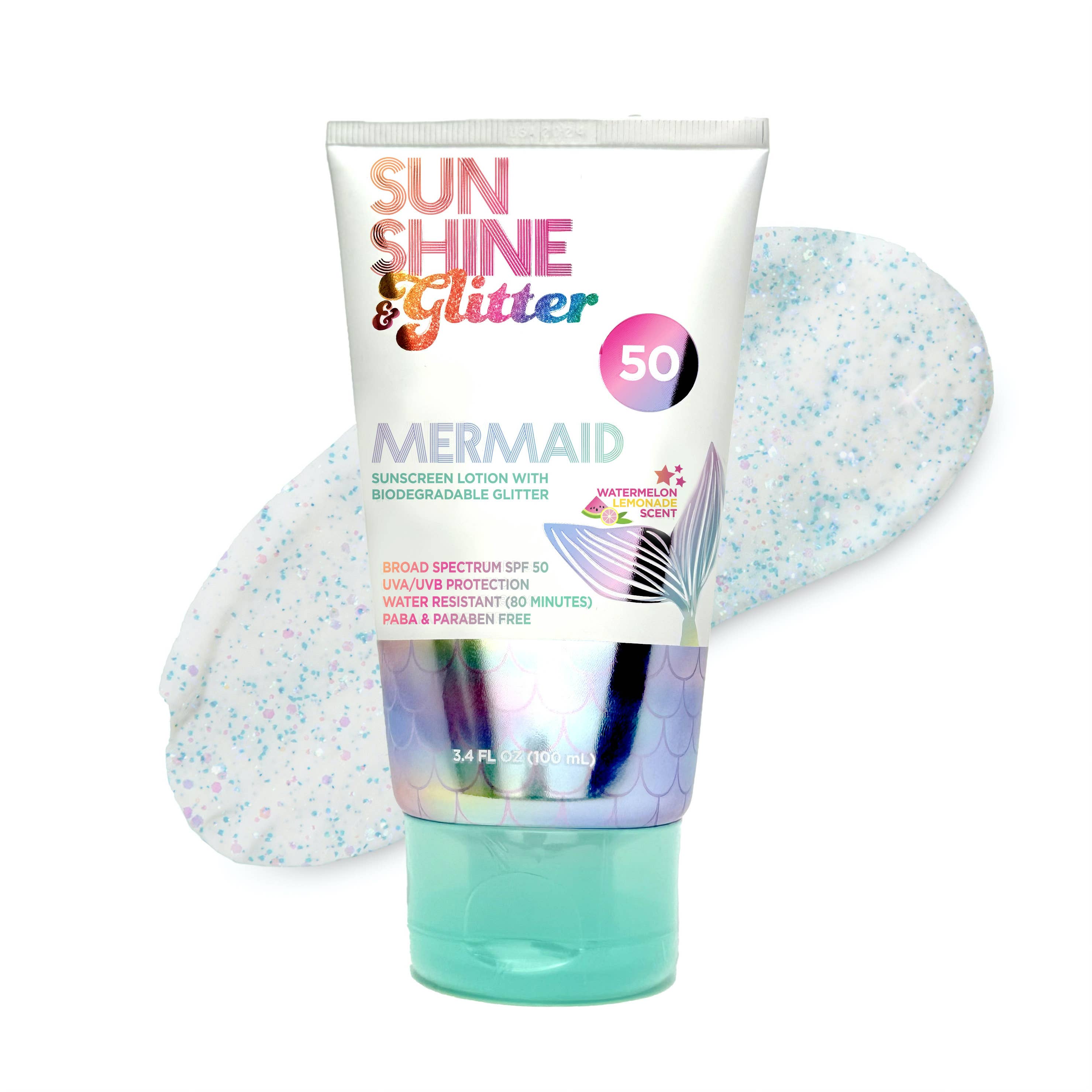 Sunshine & Glitter - NEW! S&G Mermaid Biodegradable Glitter SPF 50 TUBE