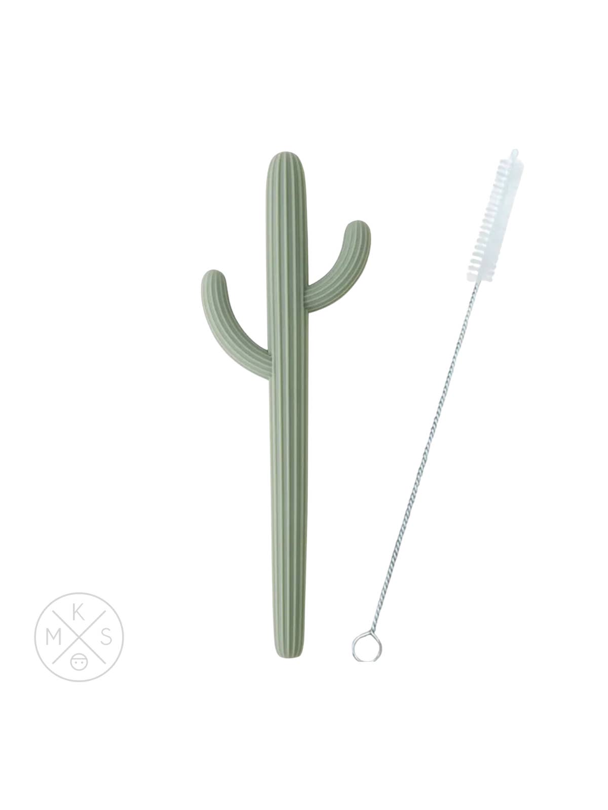 Cactus Silicone Teether / Straw 4 Colors Babies & Kids