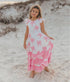 Kids Bella Pink Bow Flutter Sleeve Ruffles Spring Dress