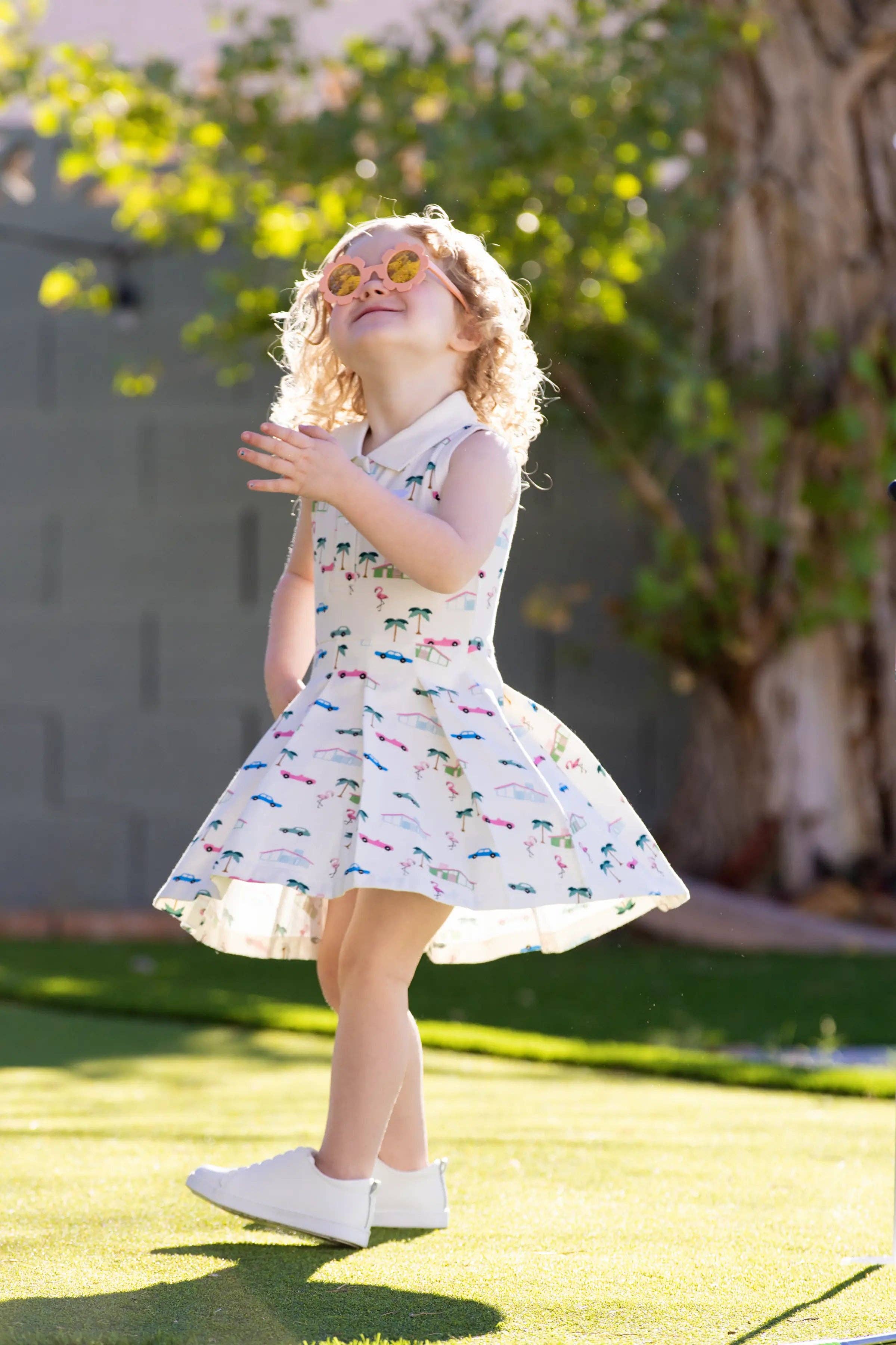 Kid Pleated Tennis Dress_Retro Palm Springs: Girl / Retro Palm Springs
