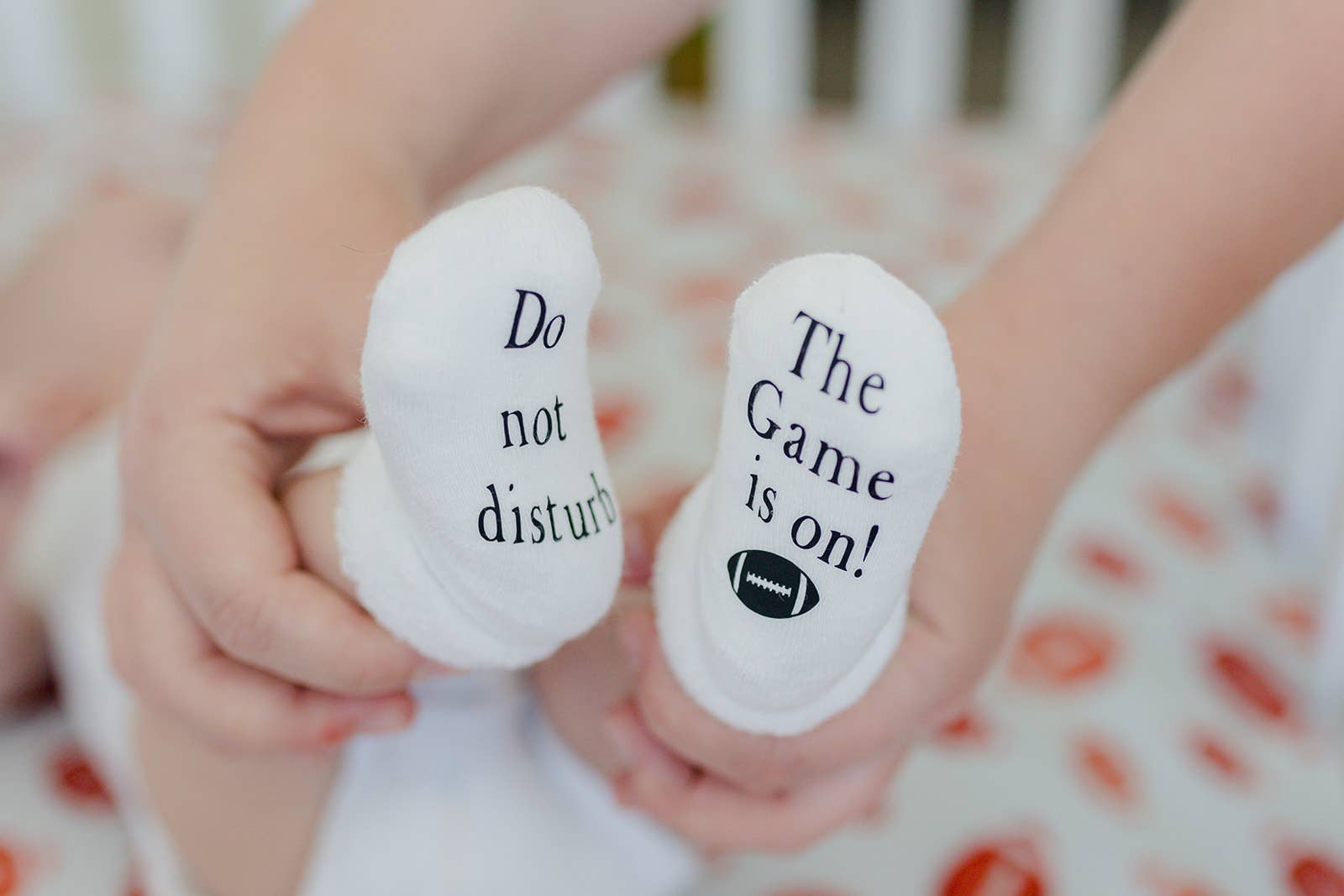 Dorothy’s Reason - Do Not Disturb The Game is on Football Baby Socks | Sports: 0-6mo