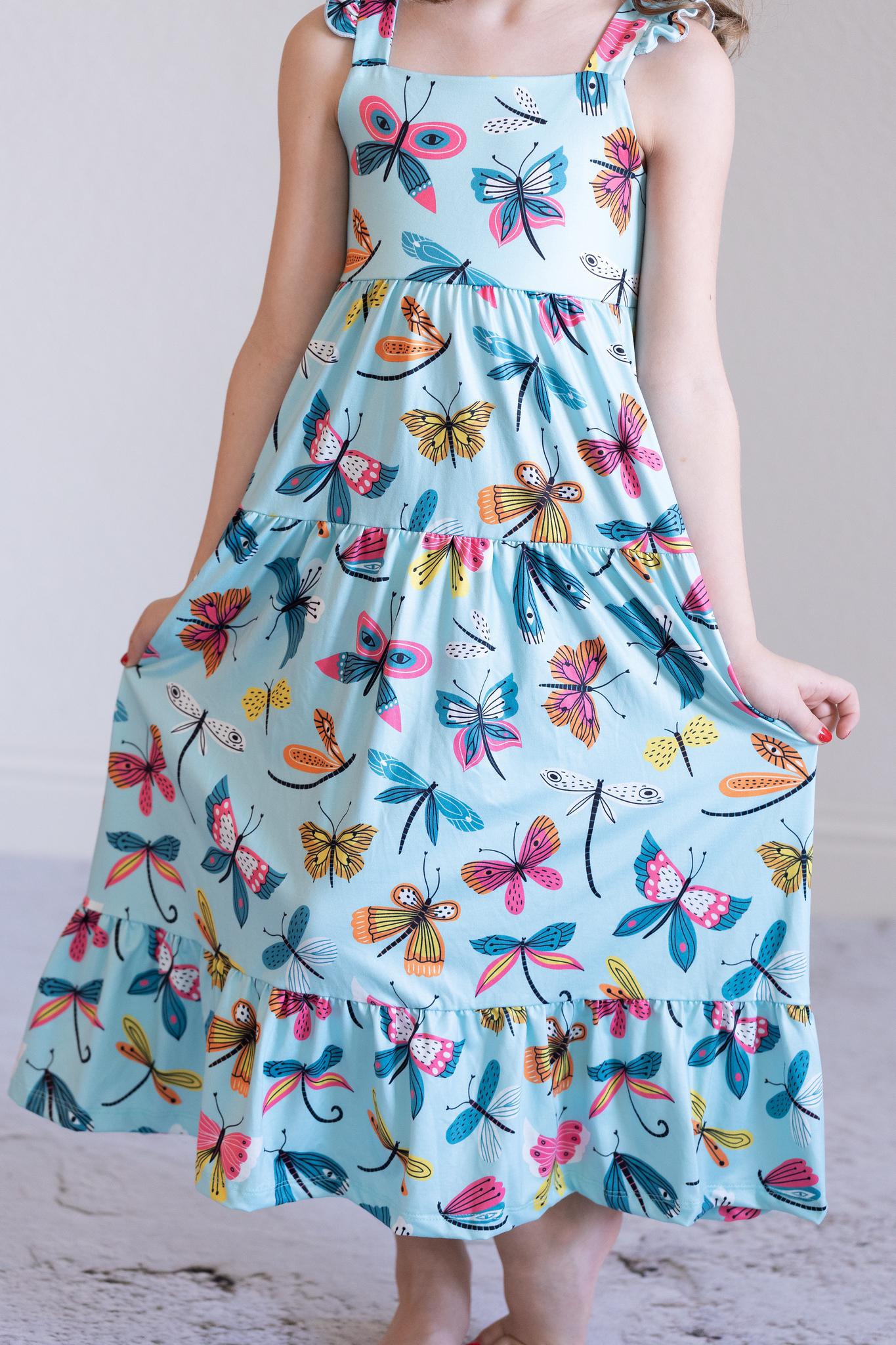 Little Flutters Ruffle Maxi Dress