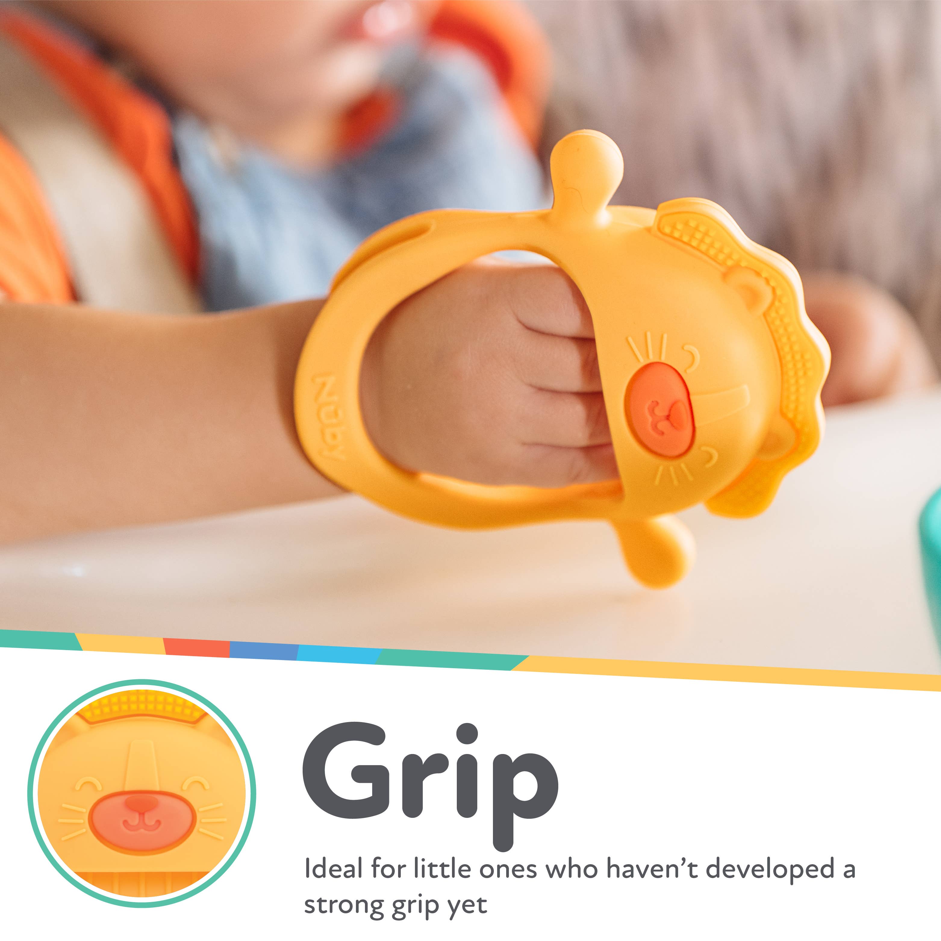 Silicone Teething Mittens: Lion