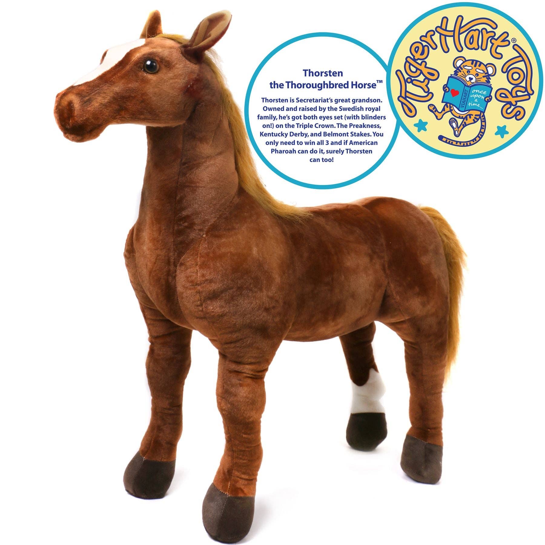 VIAHART Toy Co. - Thorsten The Thoroughbred Horse | 36 Inch Stuffed Animal Plush | By TigerHart Toys