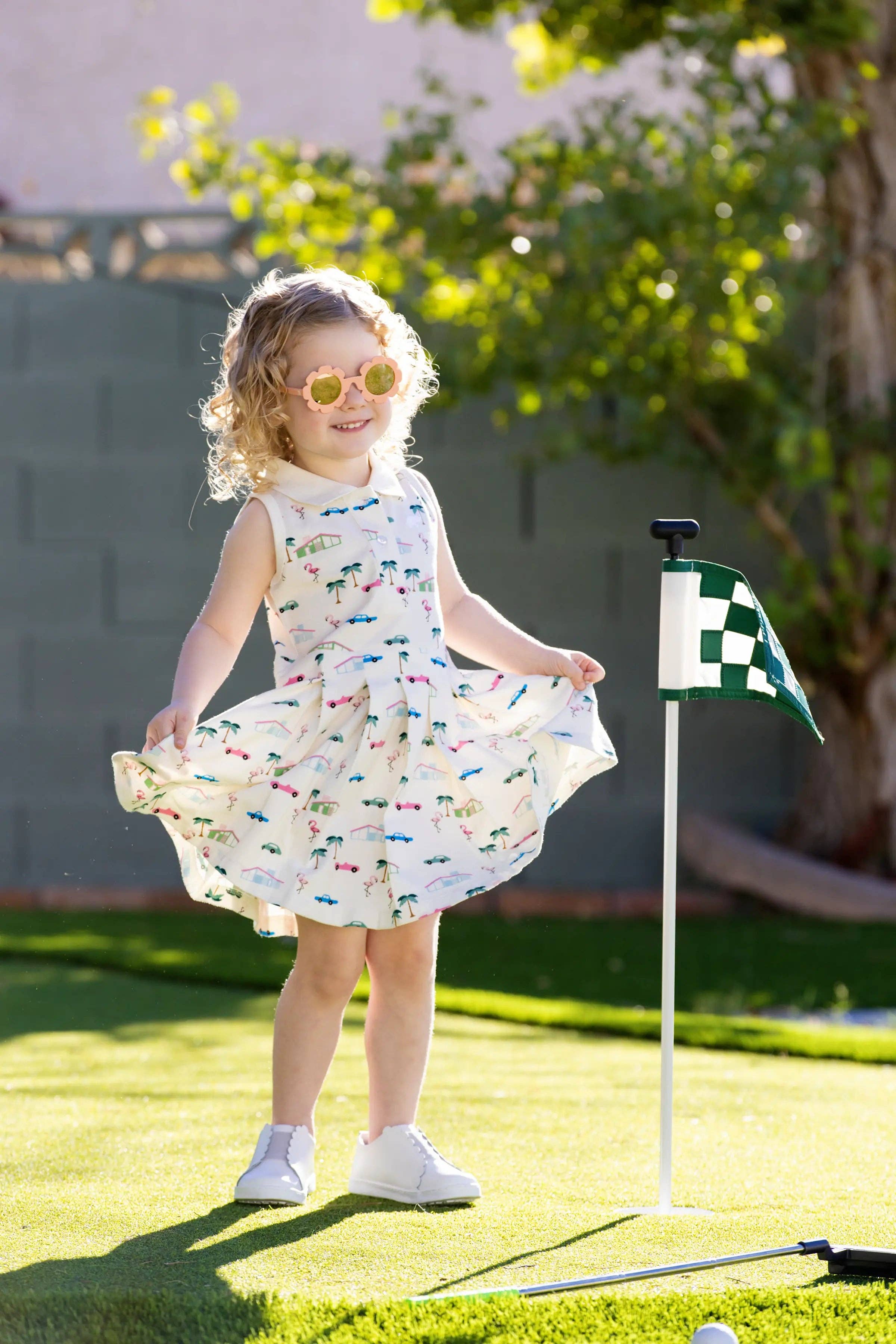 Kid Pleated Tennis Dress_Retro Palm Springs: Girl / Retro Palm Springs