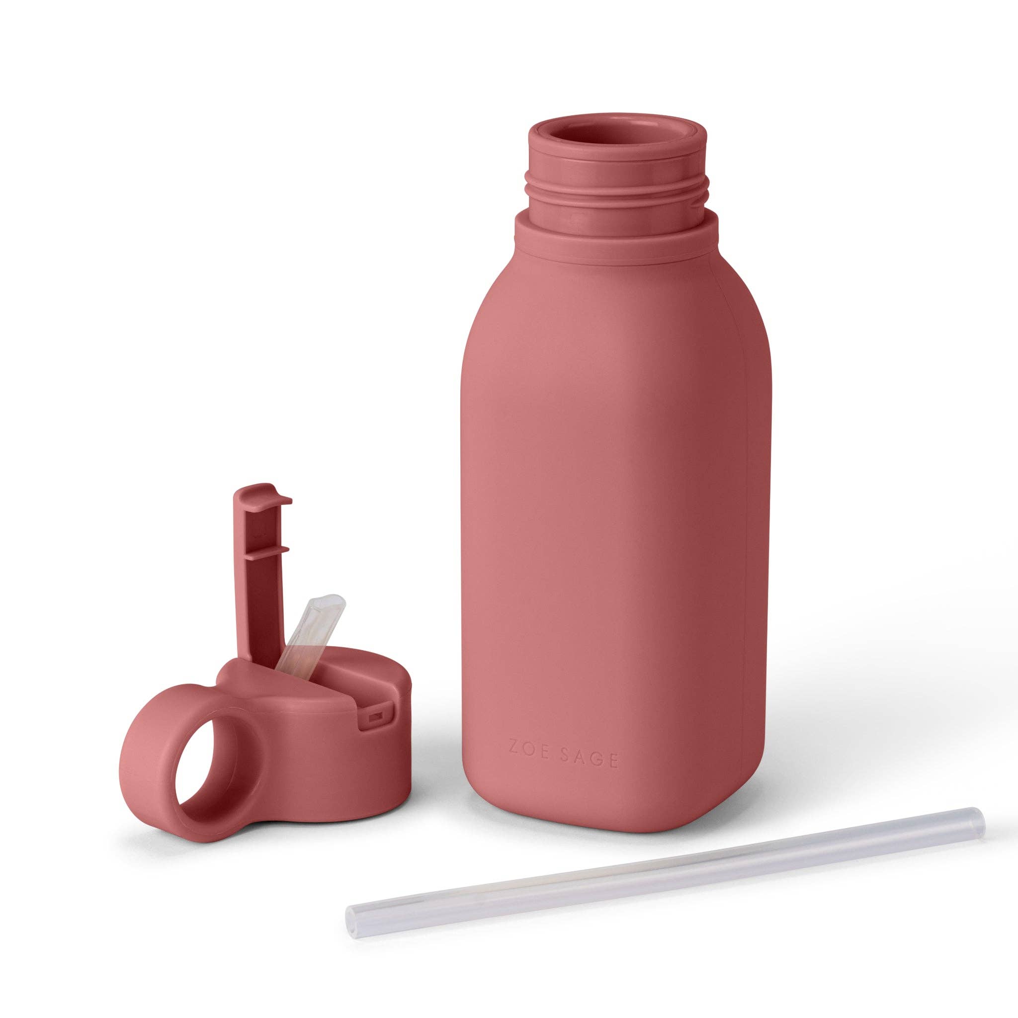 Zoe Sage - Silicone Water Bottle 450ml | Dusty Pink