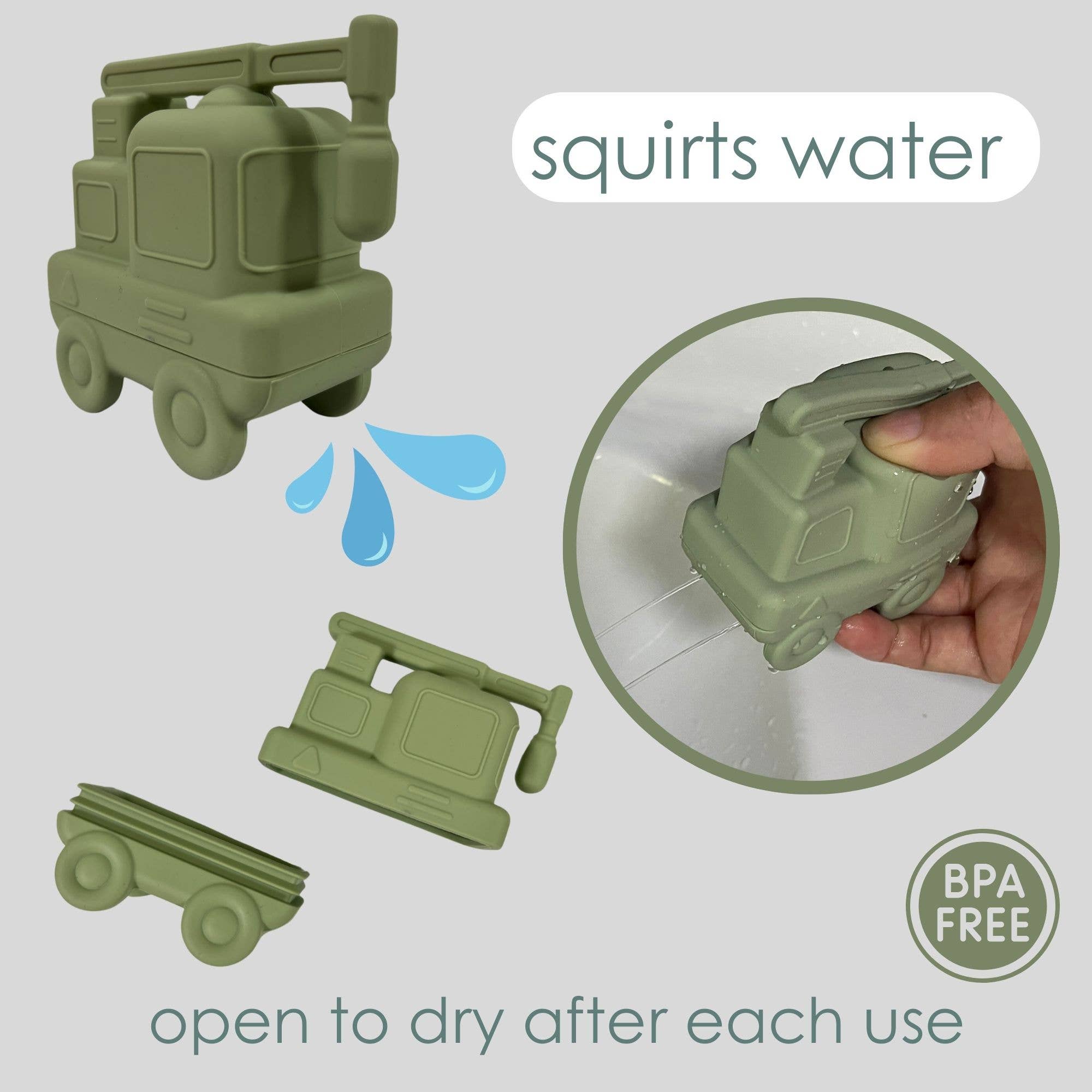 Ali+Oli - Ali+Oli Squirt Water Bath Toy Set (Construction) Mold Free