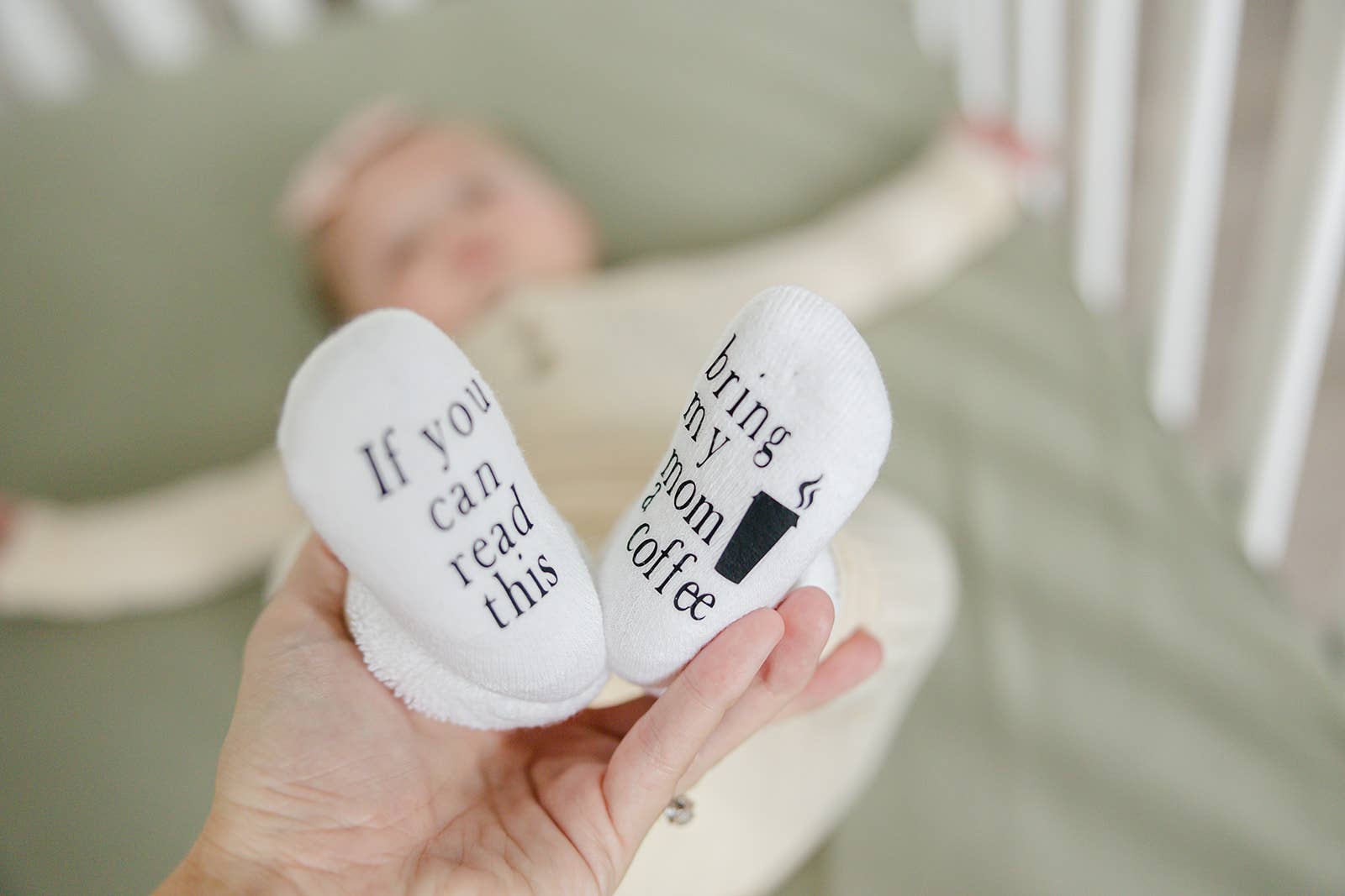 Dorothy’s Reason - If you can read this Bring My Mom a Coffee® Baby Socks Gifts: 6-18mo
