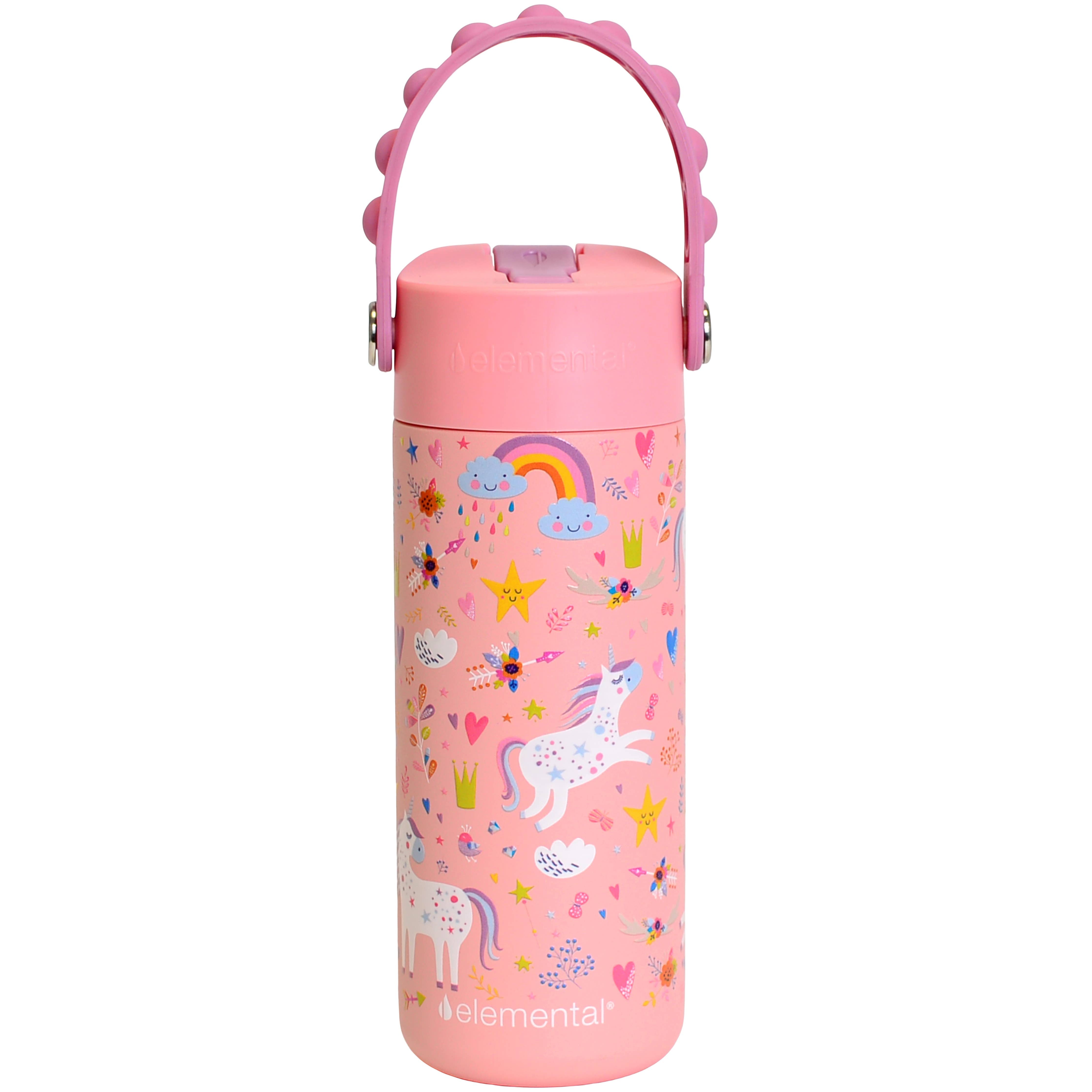 Elemental - Core Insulated Pop Fidget Handle Bottle 18oz - Pink Unicorn