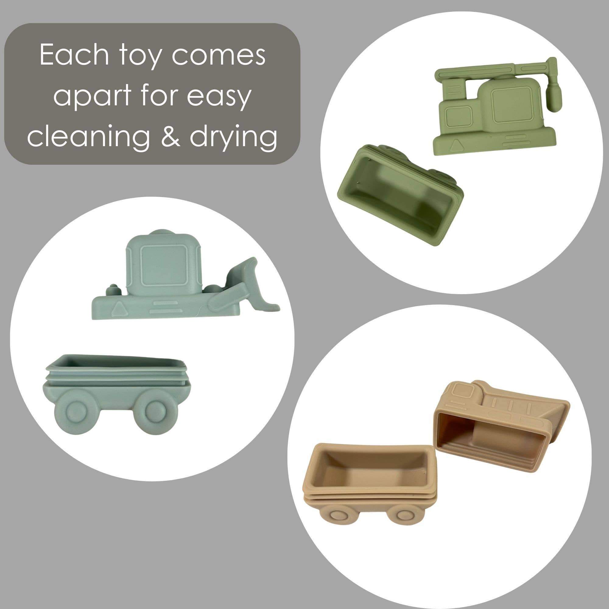 Ali+Oli - Ali+Oli Squirt Water Bath Toy Set (Construction) Mold Free